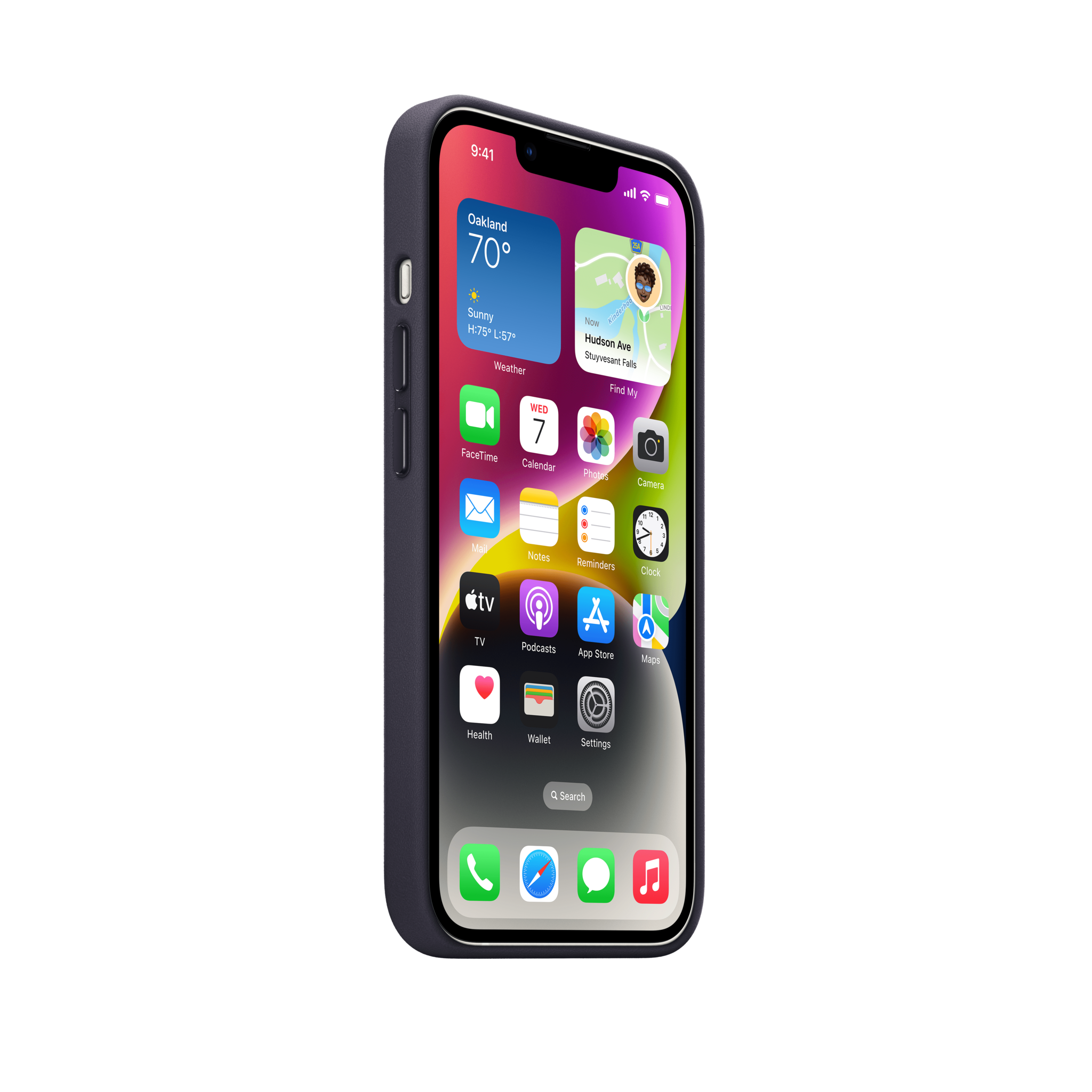 iPhone 14 Leather Case with MagSafe — Ink