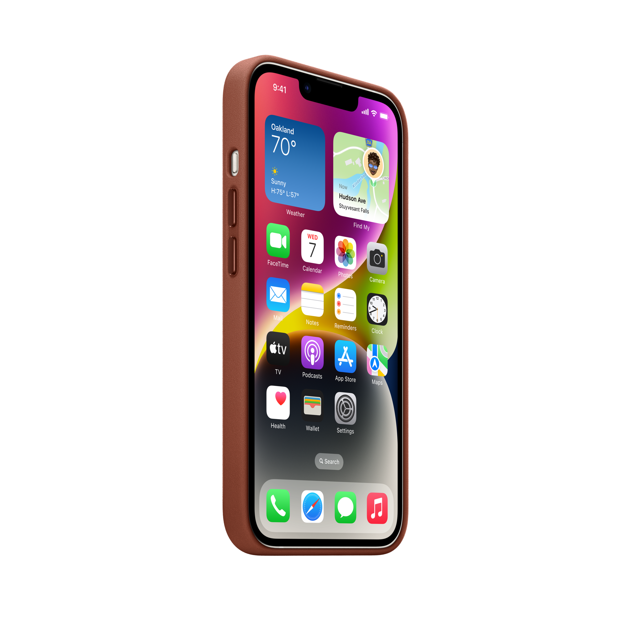 iPhone 14 Leather Case with MagSafe — Umber