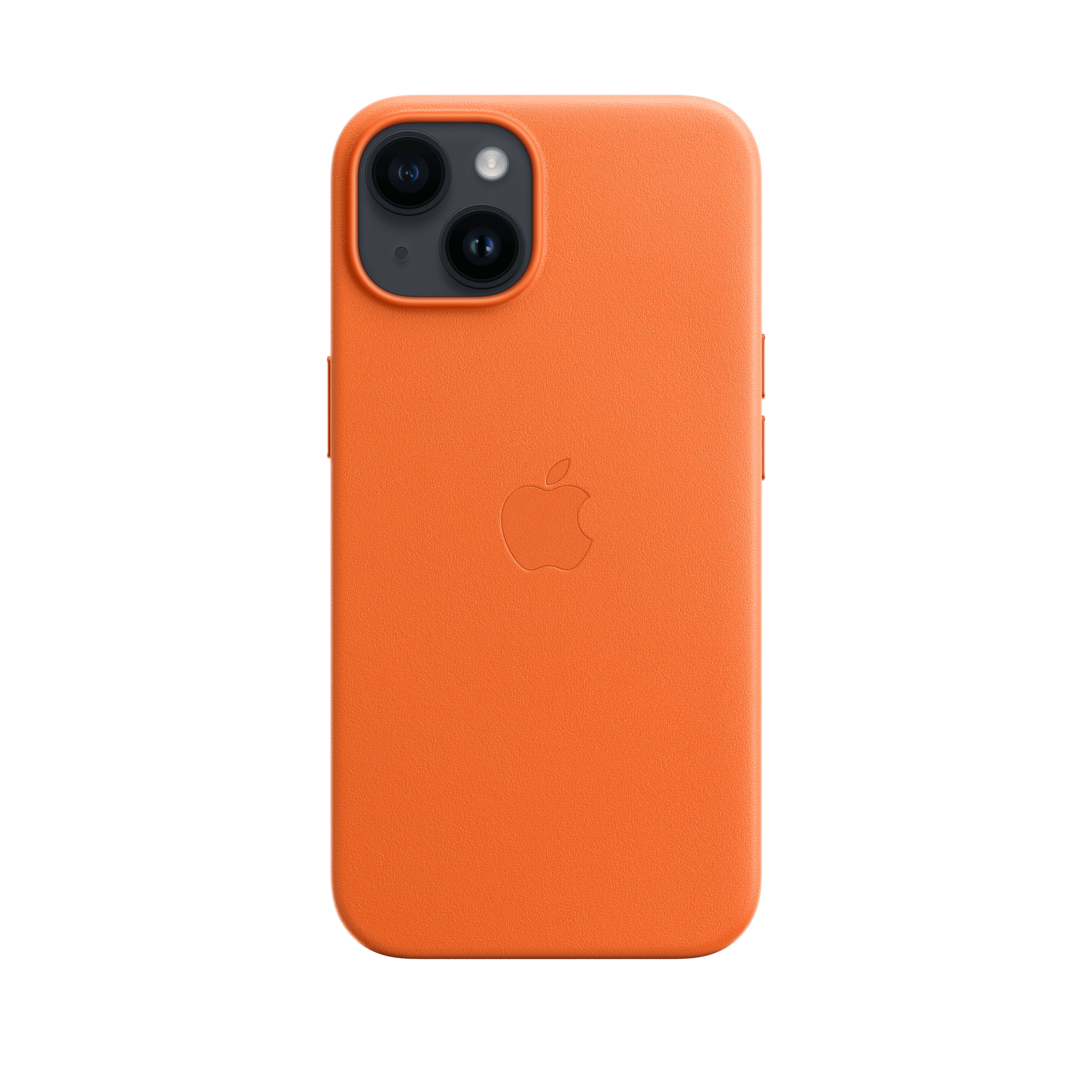 iPhone 14 Leather Case with MagSafe — Orange