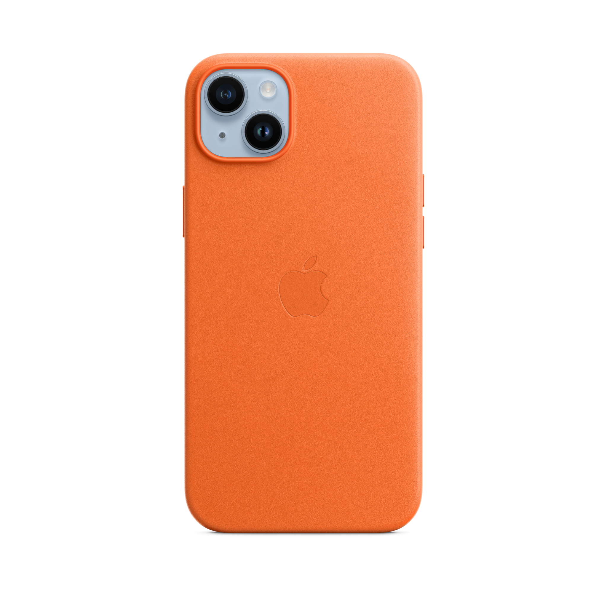 iPhone 14 Plus Leather Case with MagSafe — Orange
