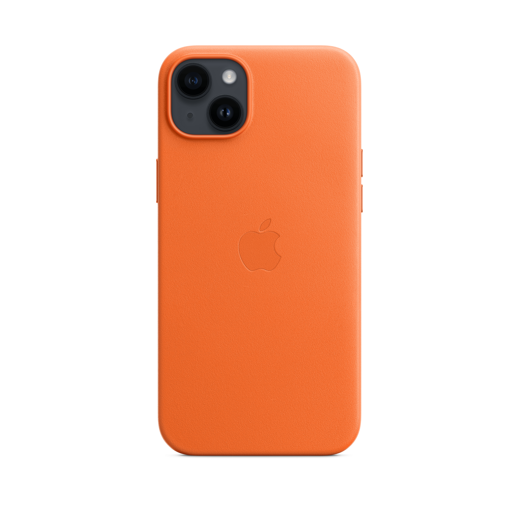 iPhone 14 Plus Leather Case with MagSafe — Orange