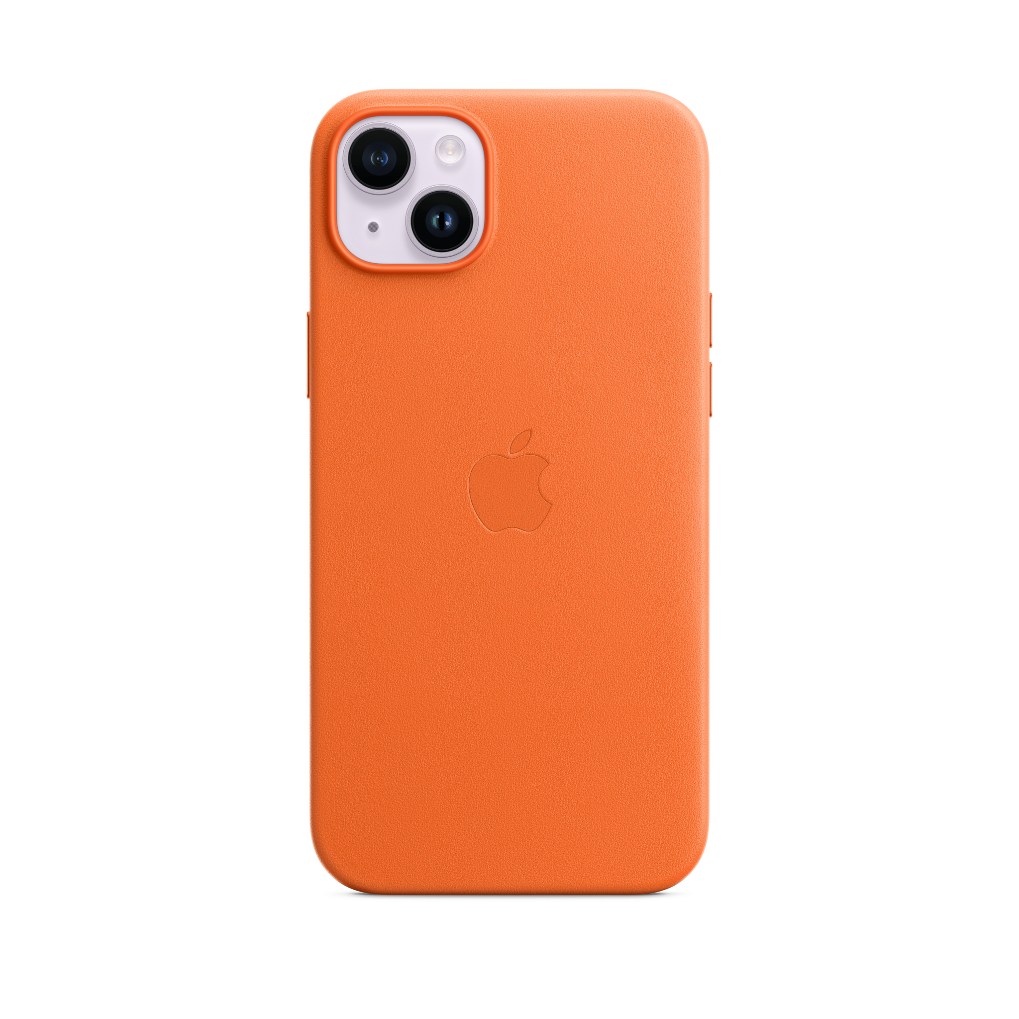 iPhone 14 Plus Leather Case with MagSafe — Orange