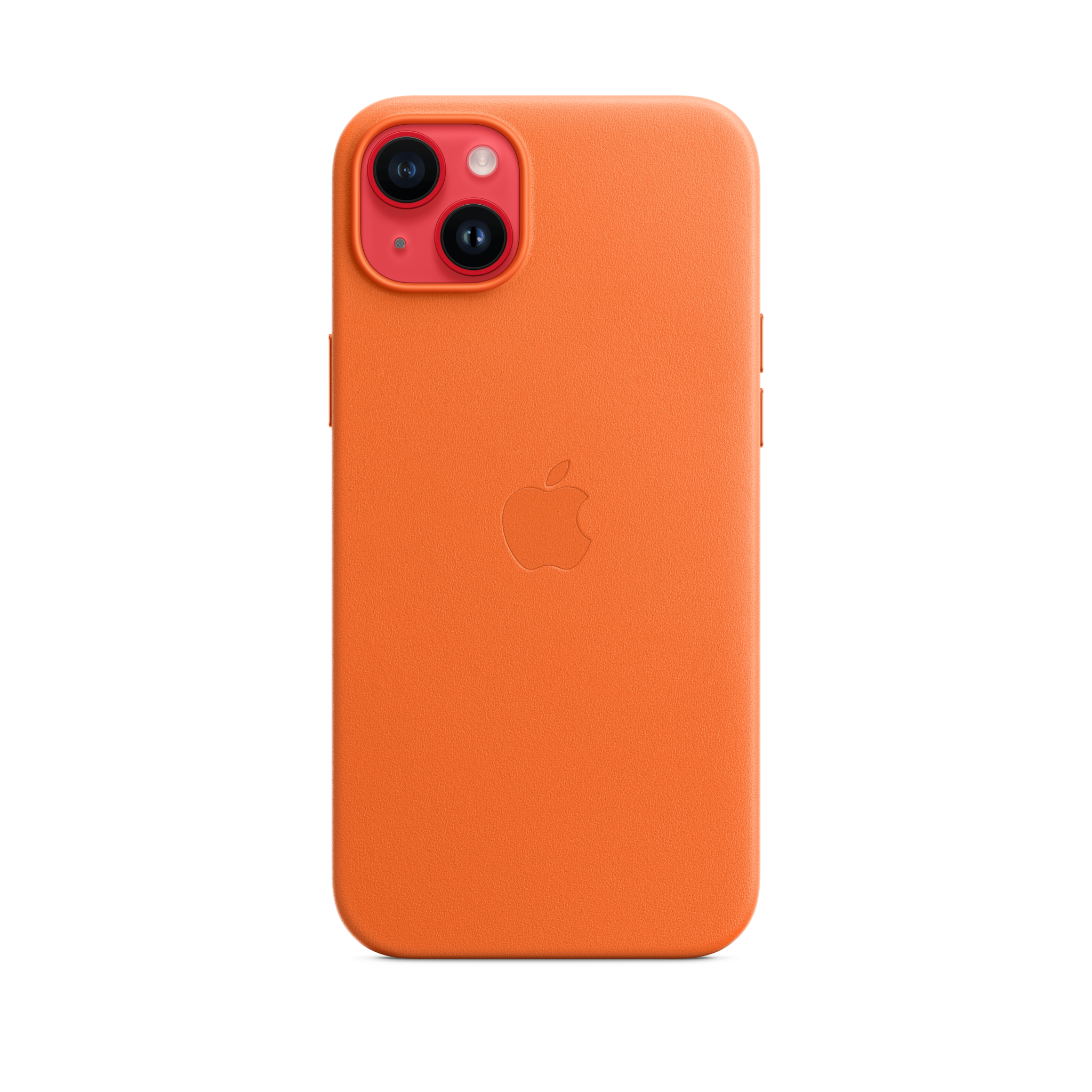 iPhone 14 Plus Leather Case with MagSafe — Orange