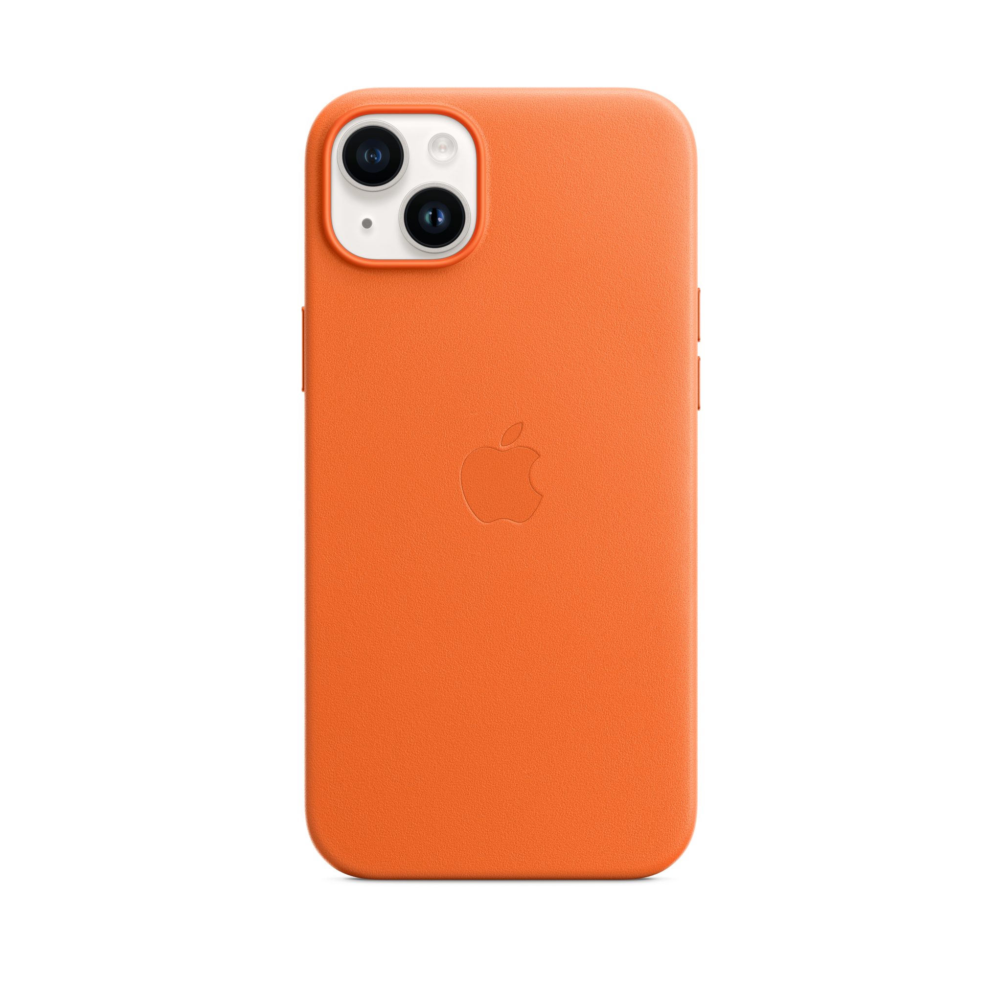 iPhone 14 Plus Leather Case with MagSafe — Orange