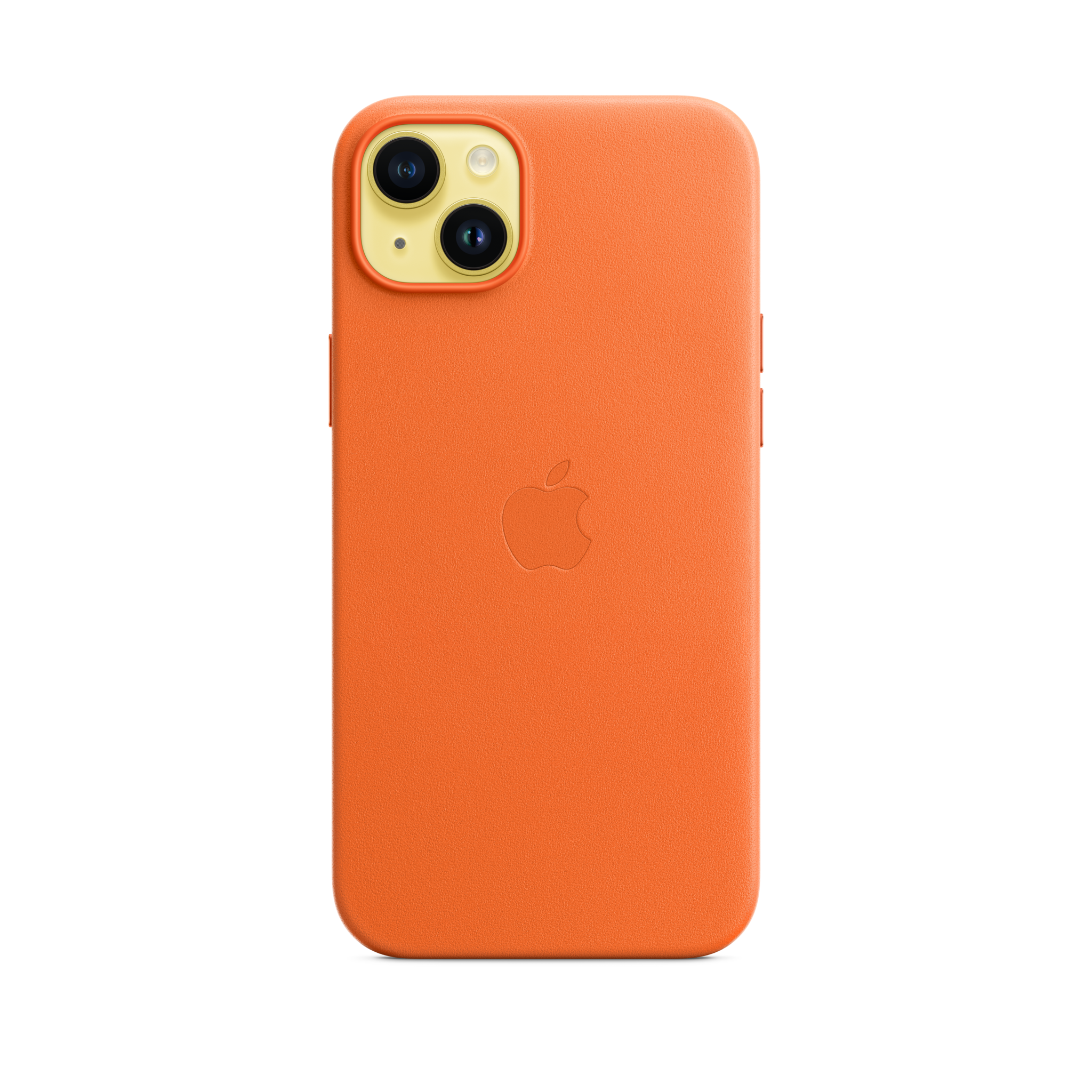 iPhone 14 Plus Leather Case with MagSafe — Orange