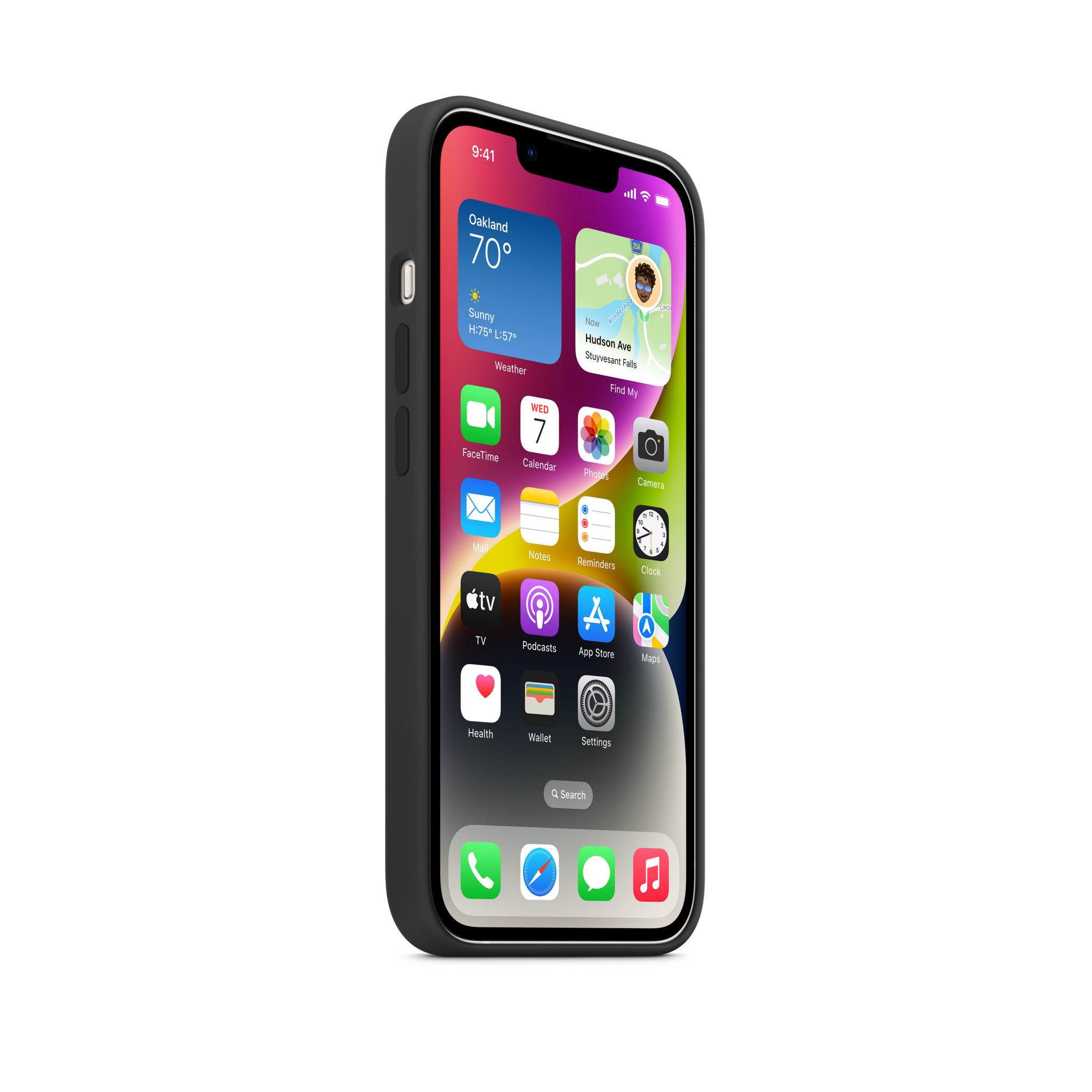 iPhone 14 Silicone Case with MagSafe — Midnight