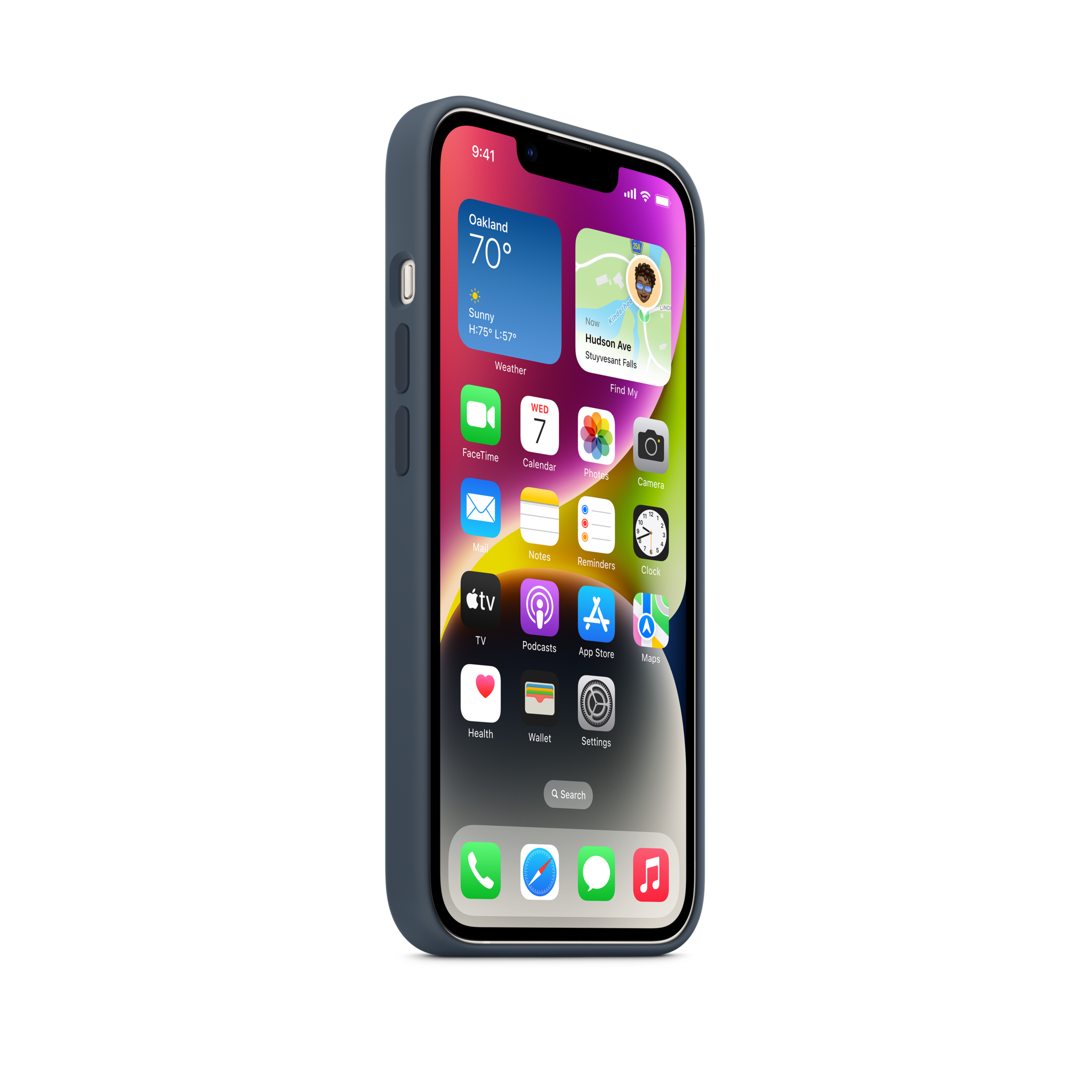 iPhone 14 Silicone Case with MagSafe — Storm Blue