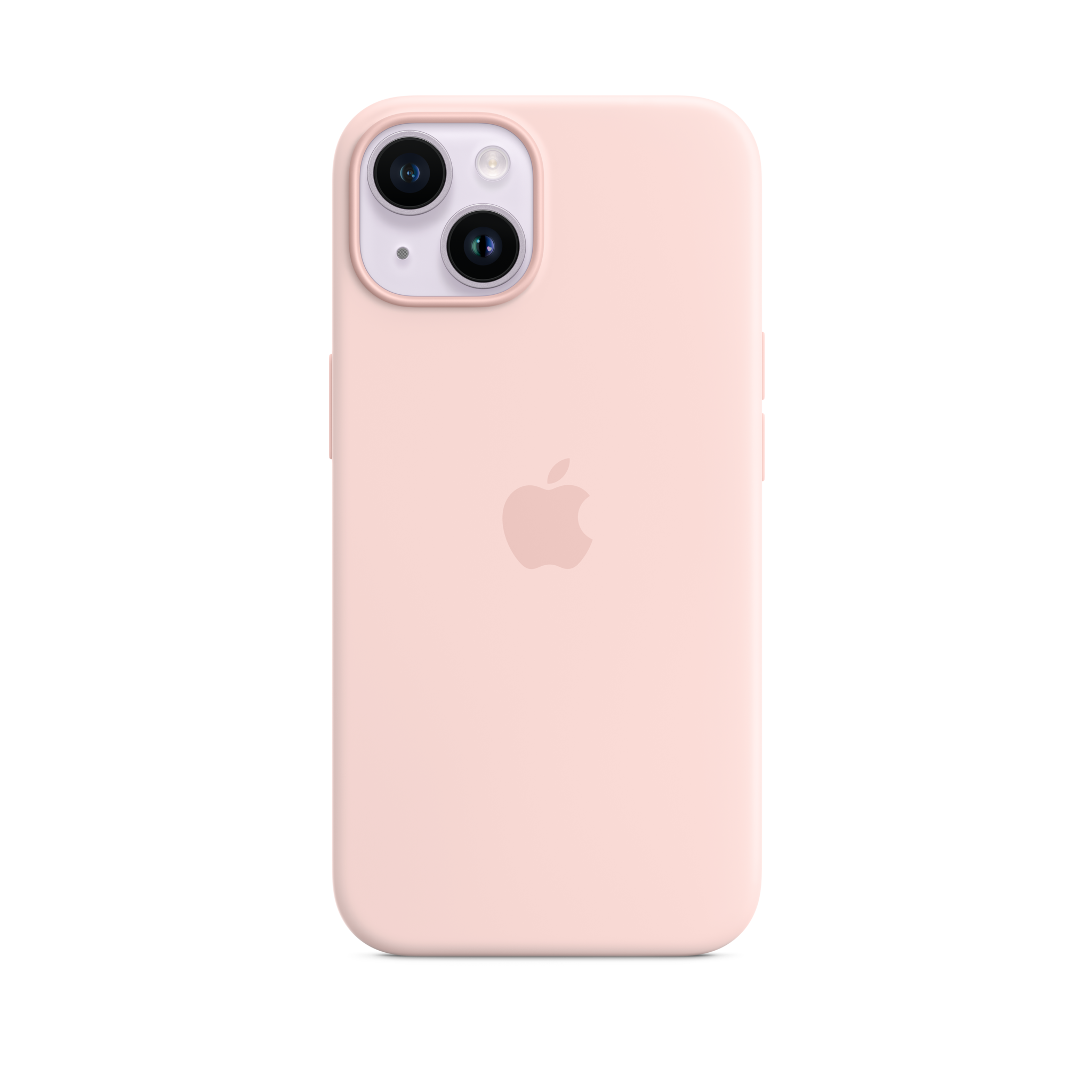 iPhone 14 Silicone Case with MagSafe — Chalk Pink
