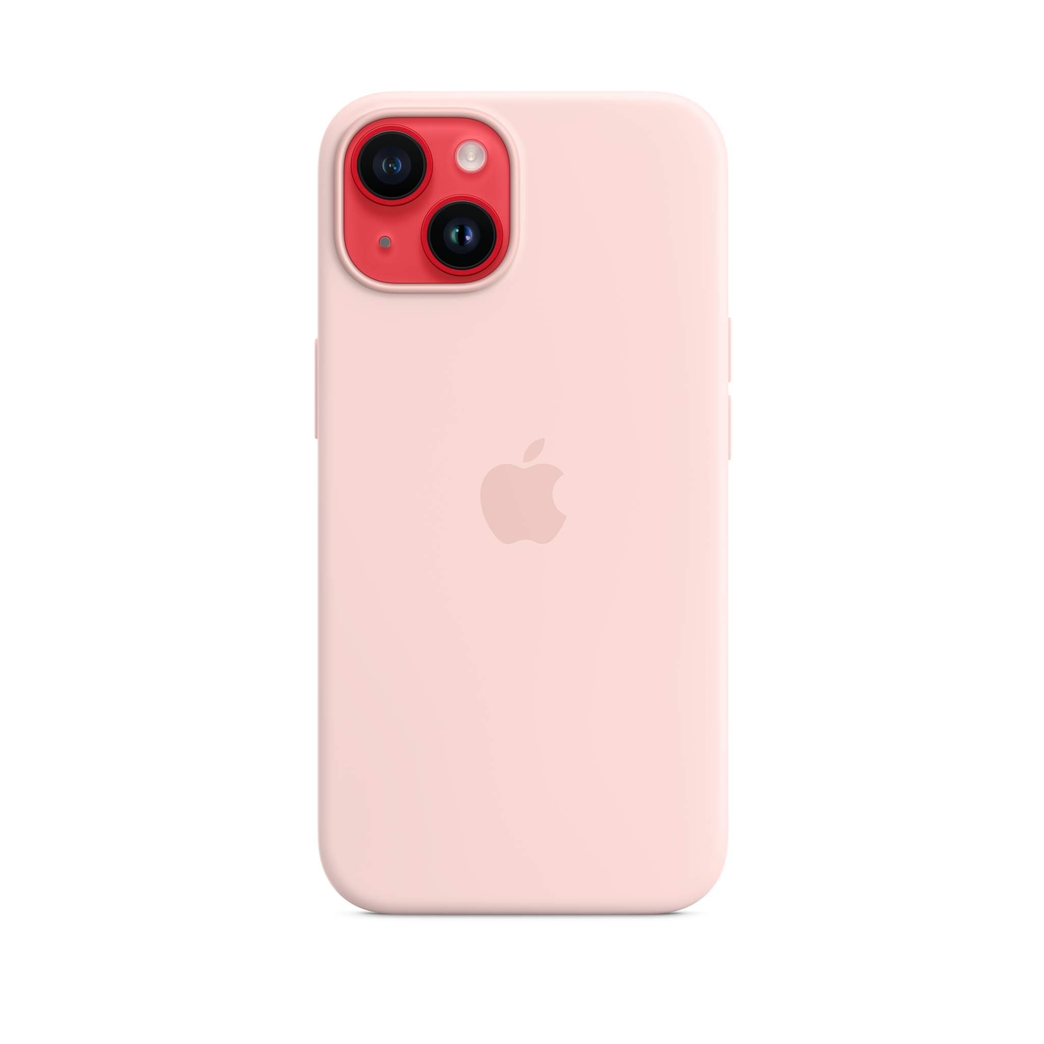 iPhone 14 Silicone Case with MagSafe — Chalk Pink