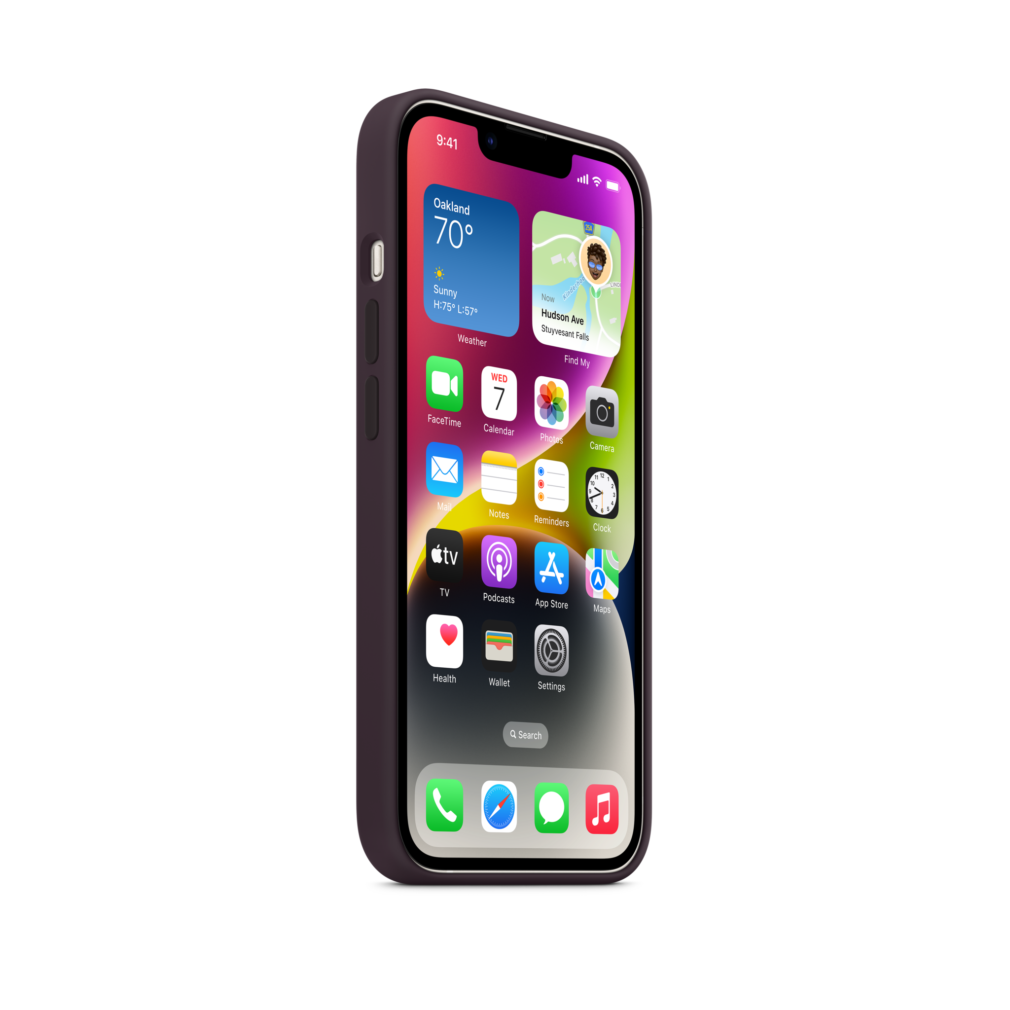 iPhone 14 Silicone Case with MagSafe — Elderberry