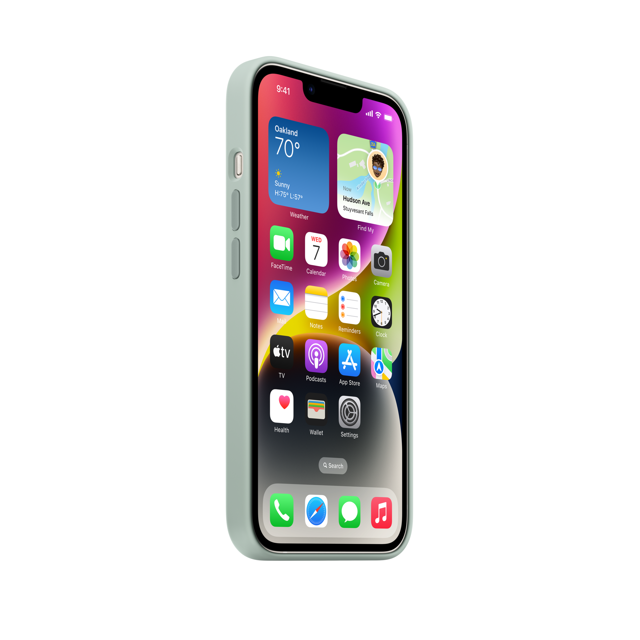 iPhone 14 Silicone Case with MagSafe — Succulent