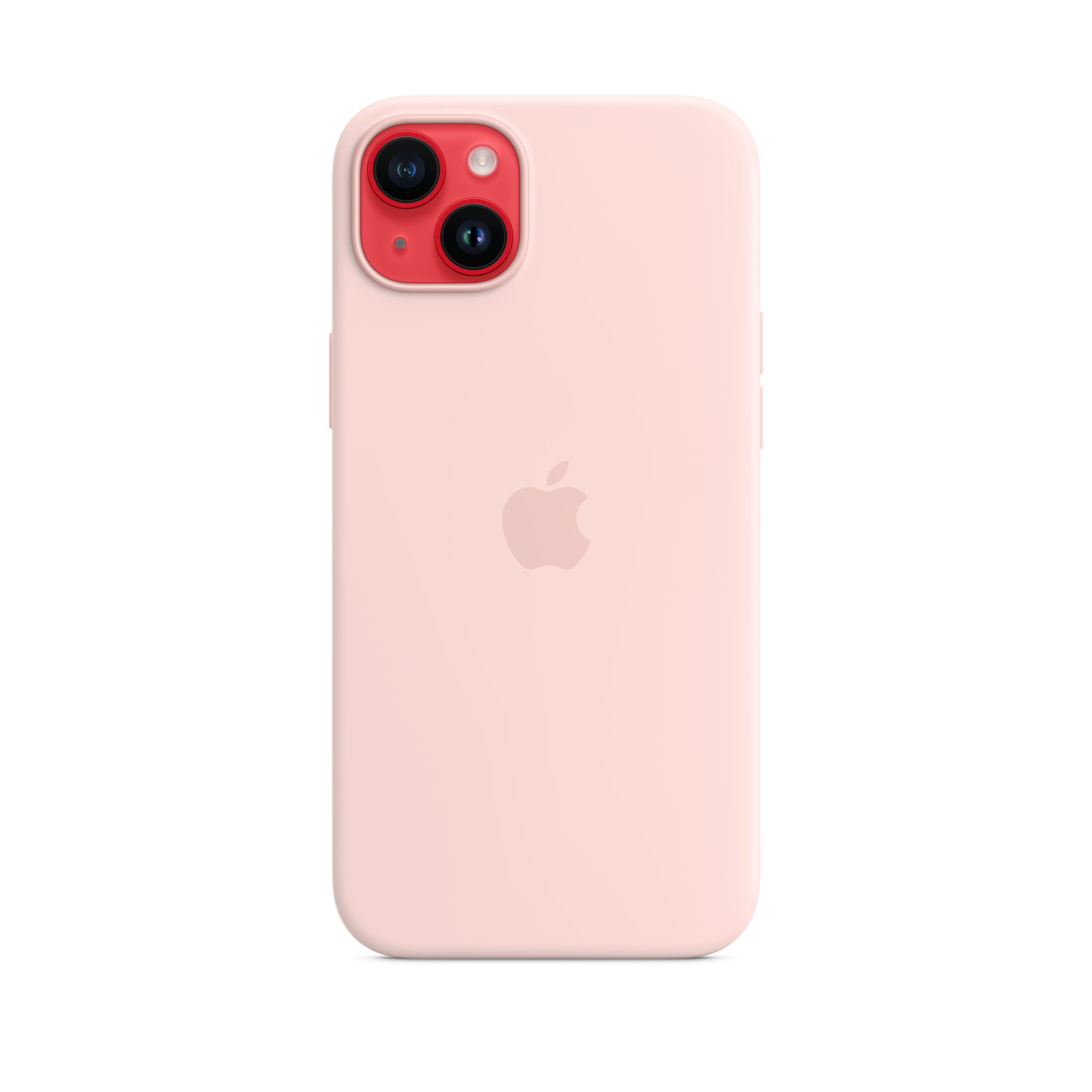 iPhone 14 Plus Silicone Case with MagSafe — Chalk Pink
