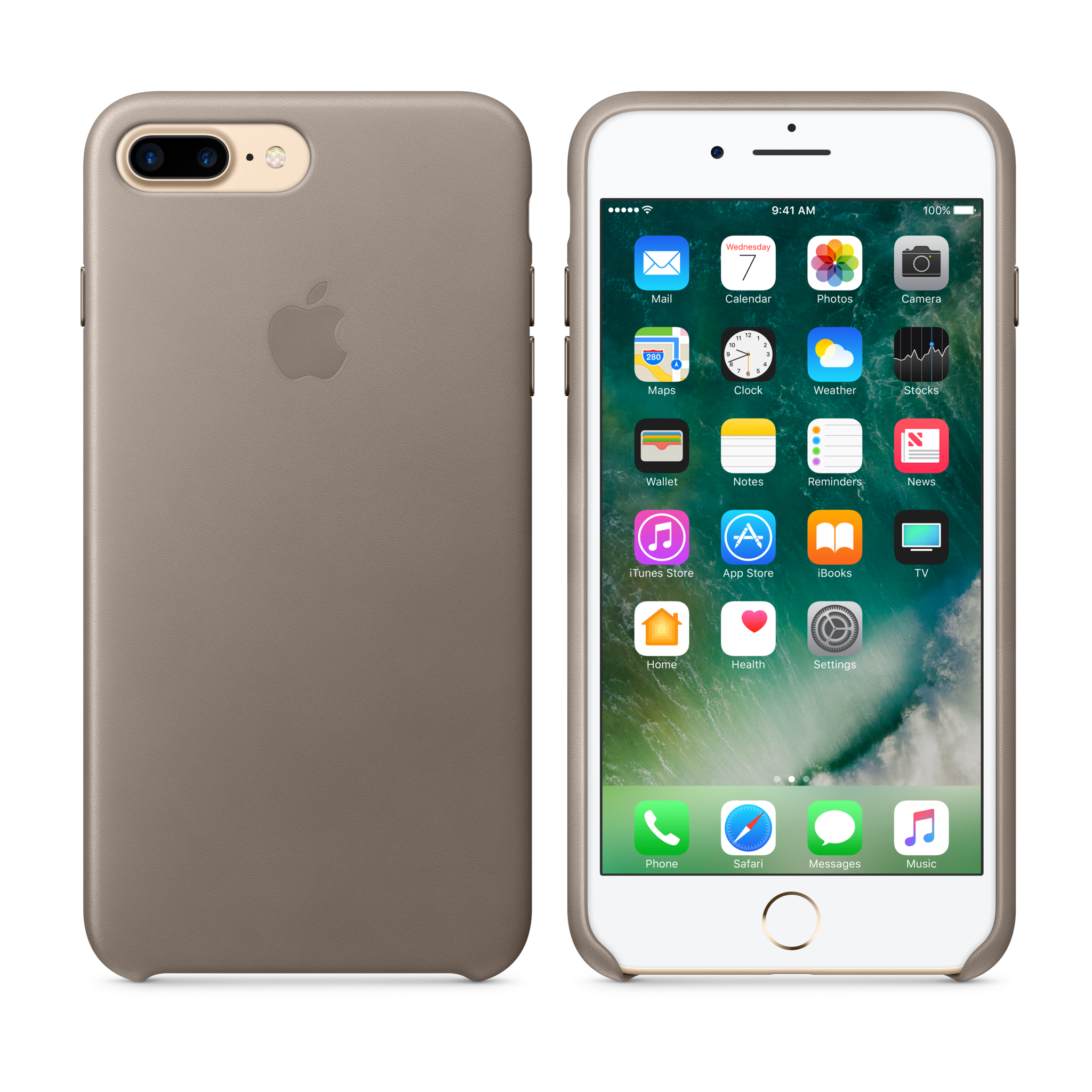 iPhone 7 Plus Leather Case — Taupe