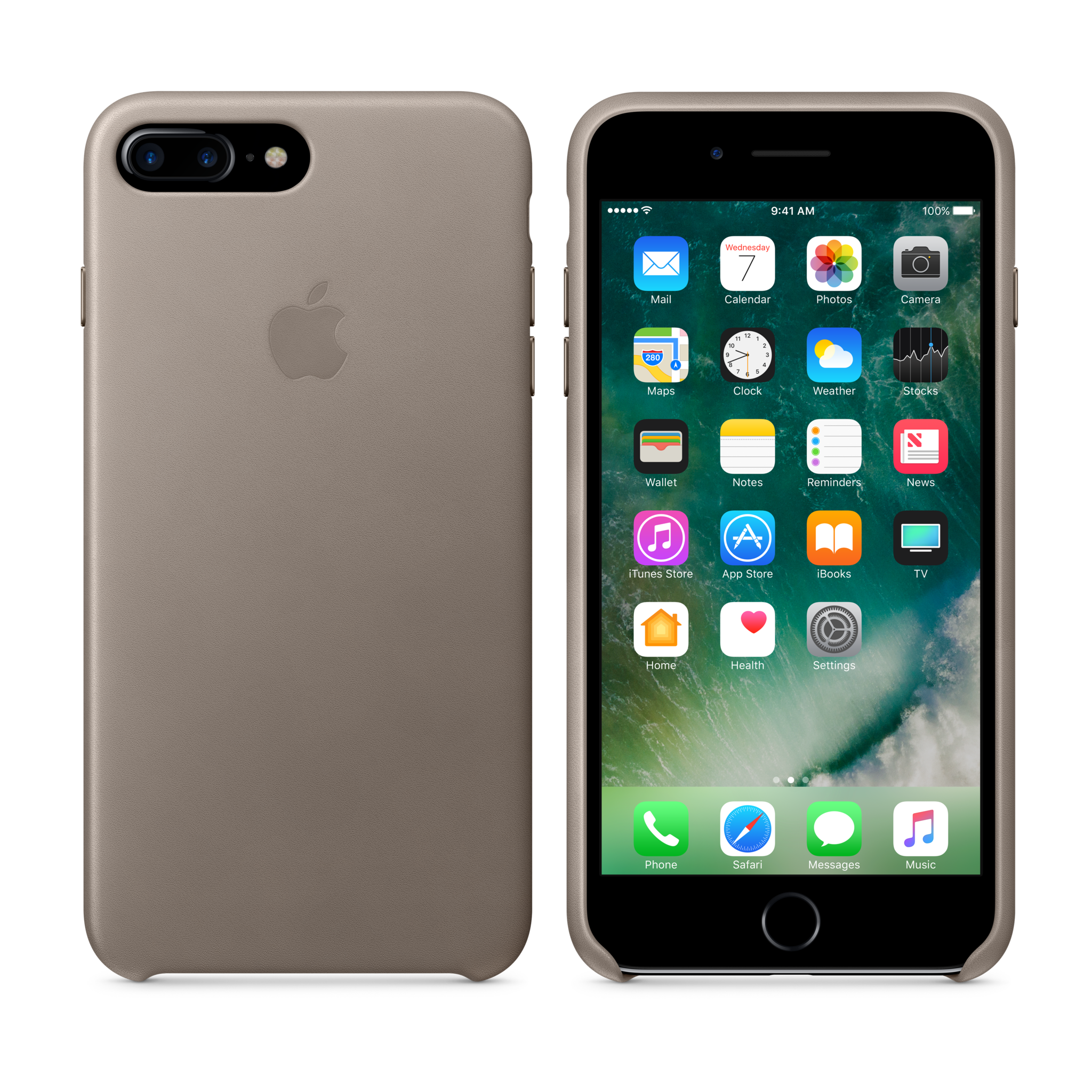 iPhone 7 Plus Leather Case — Taupe