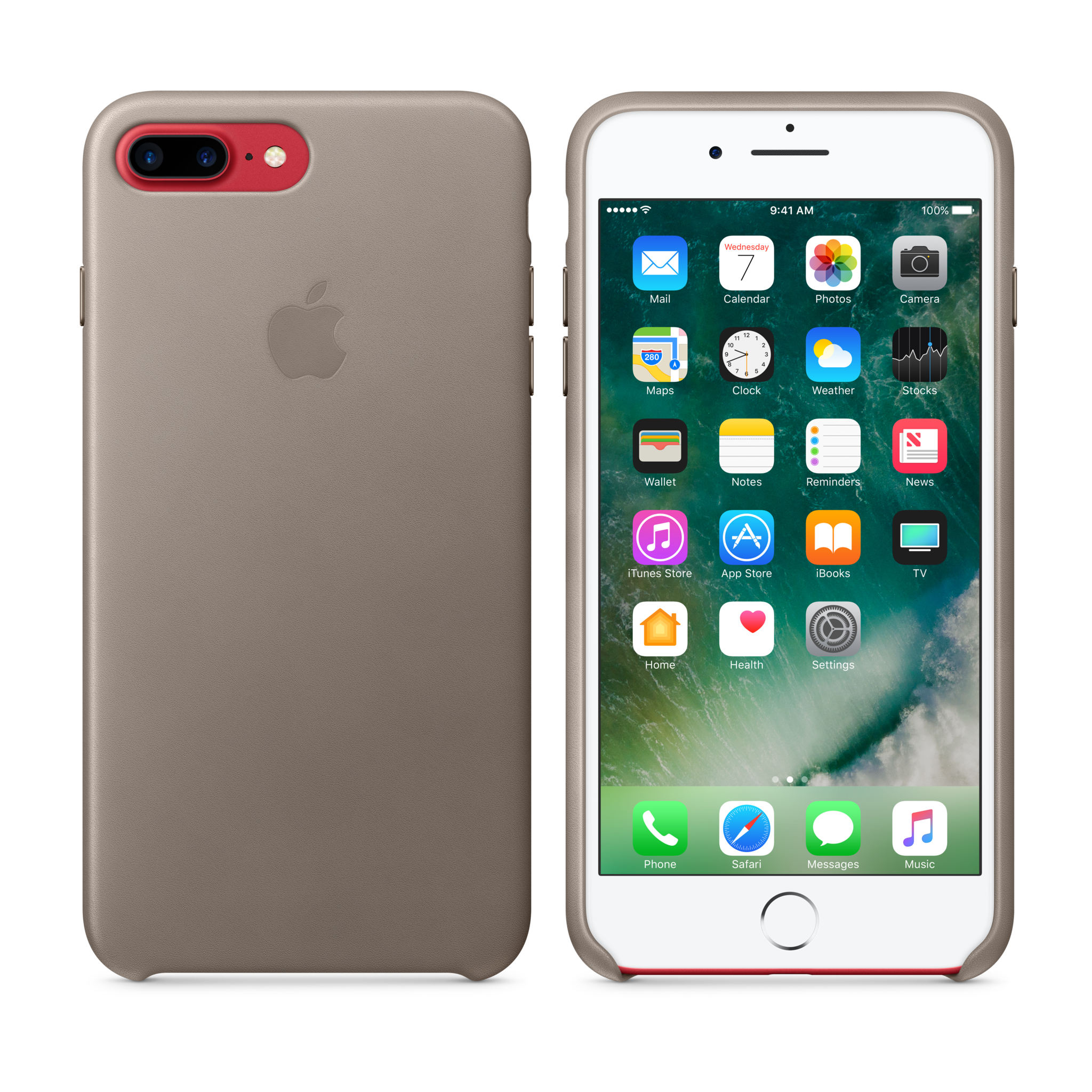 iPhone 7 Plus Leather Case — Taupe