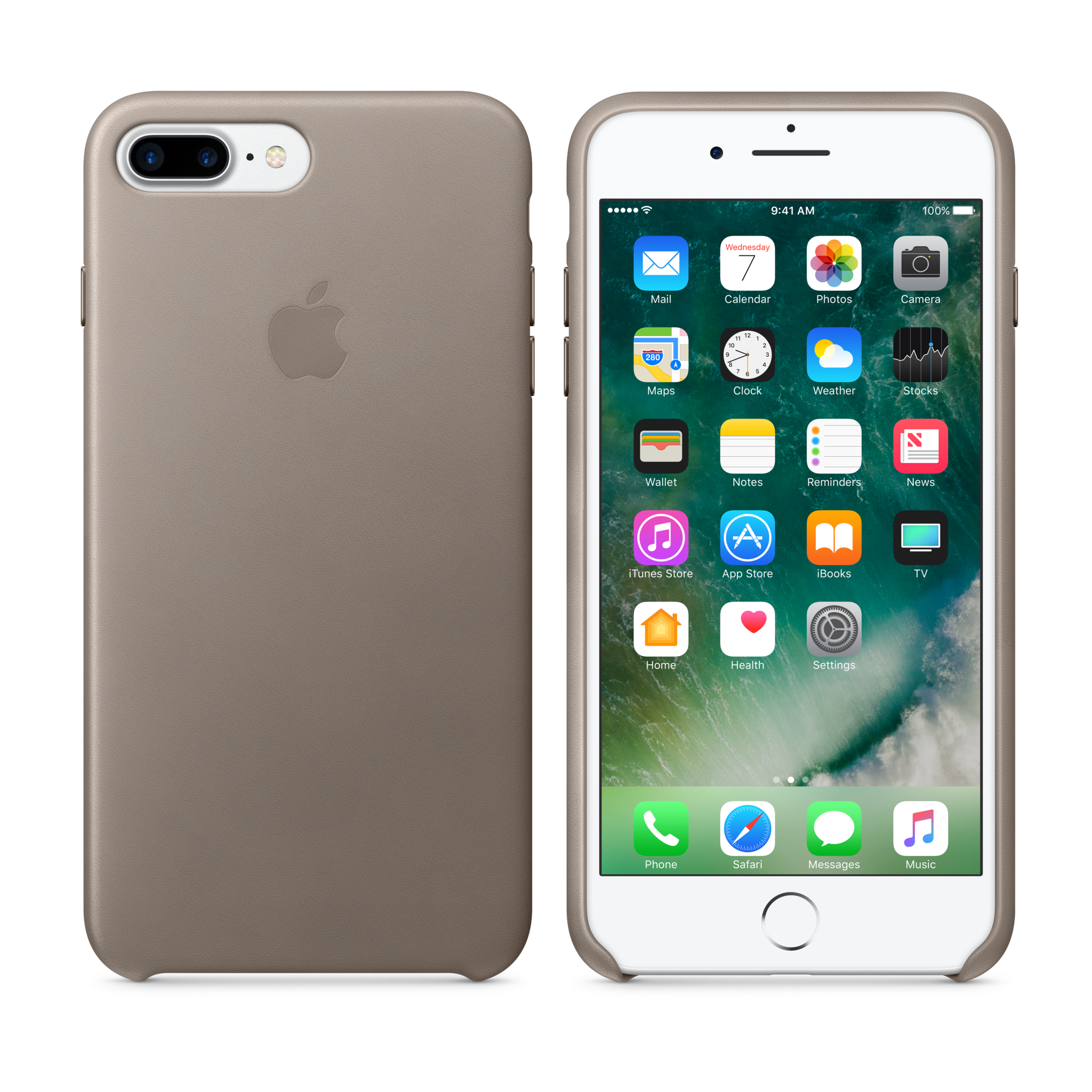 iPhone 7 Plus Leather Case — Taupe