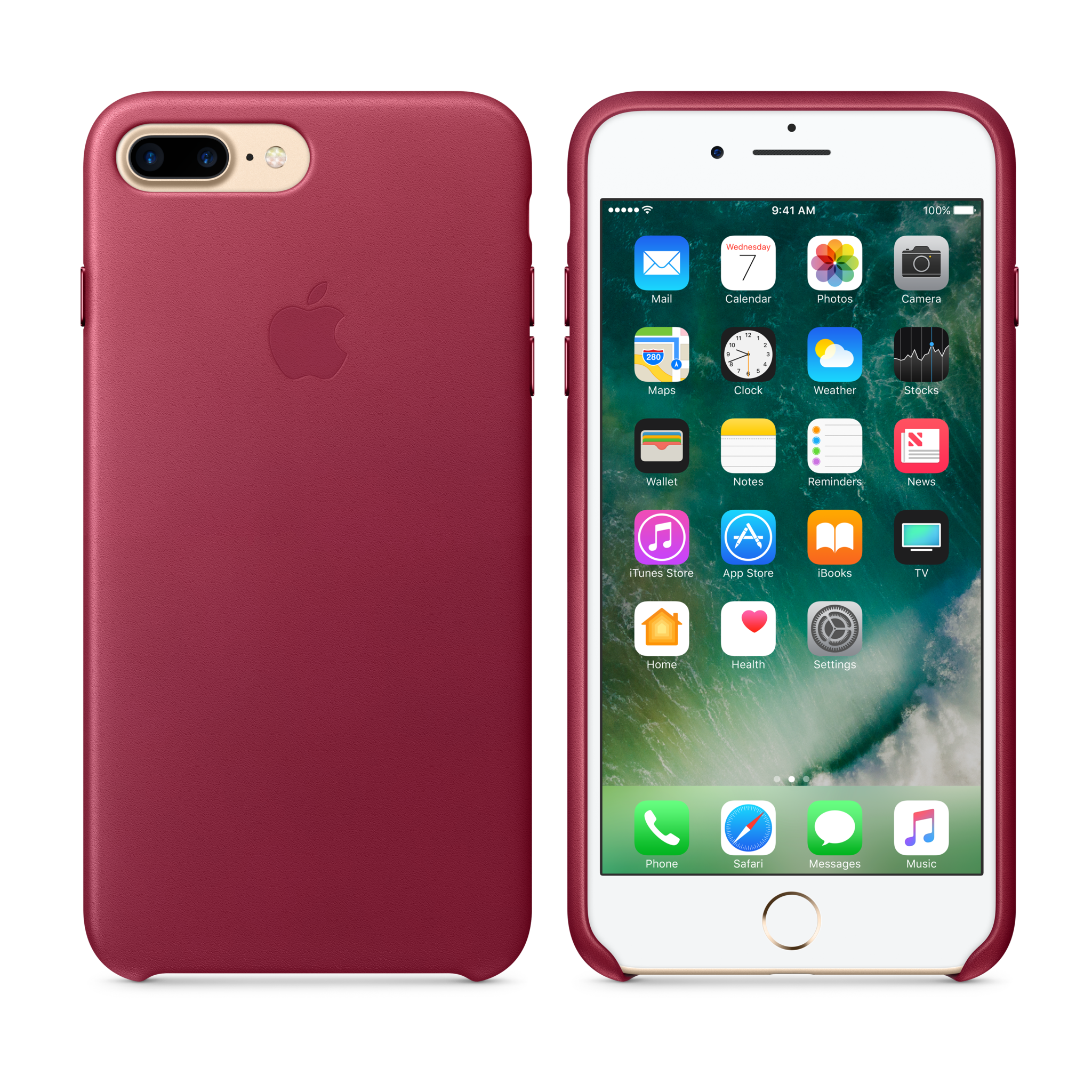 iPhone 7 Plus Leather Case — Berry