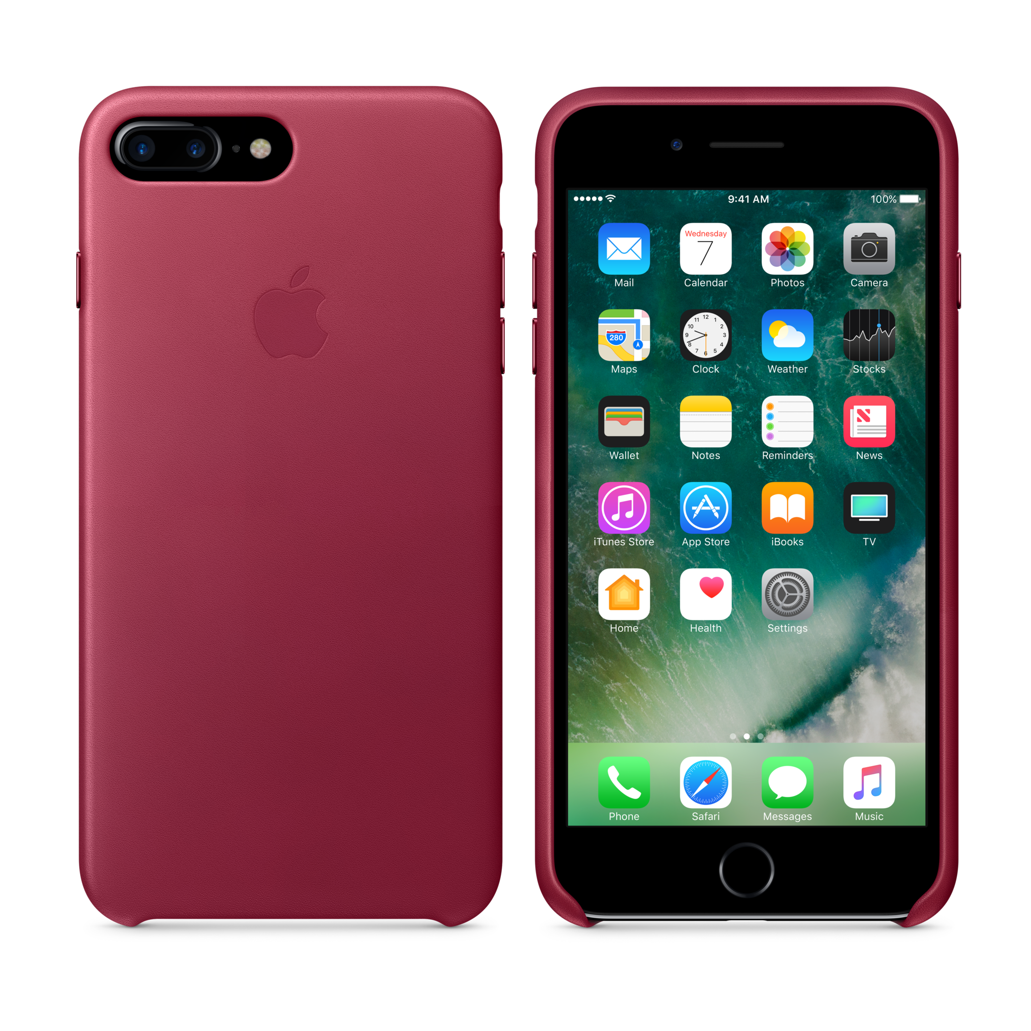 iPhone 7 Plus Leather Case — Berry