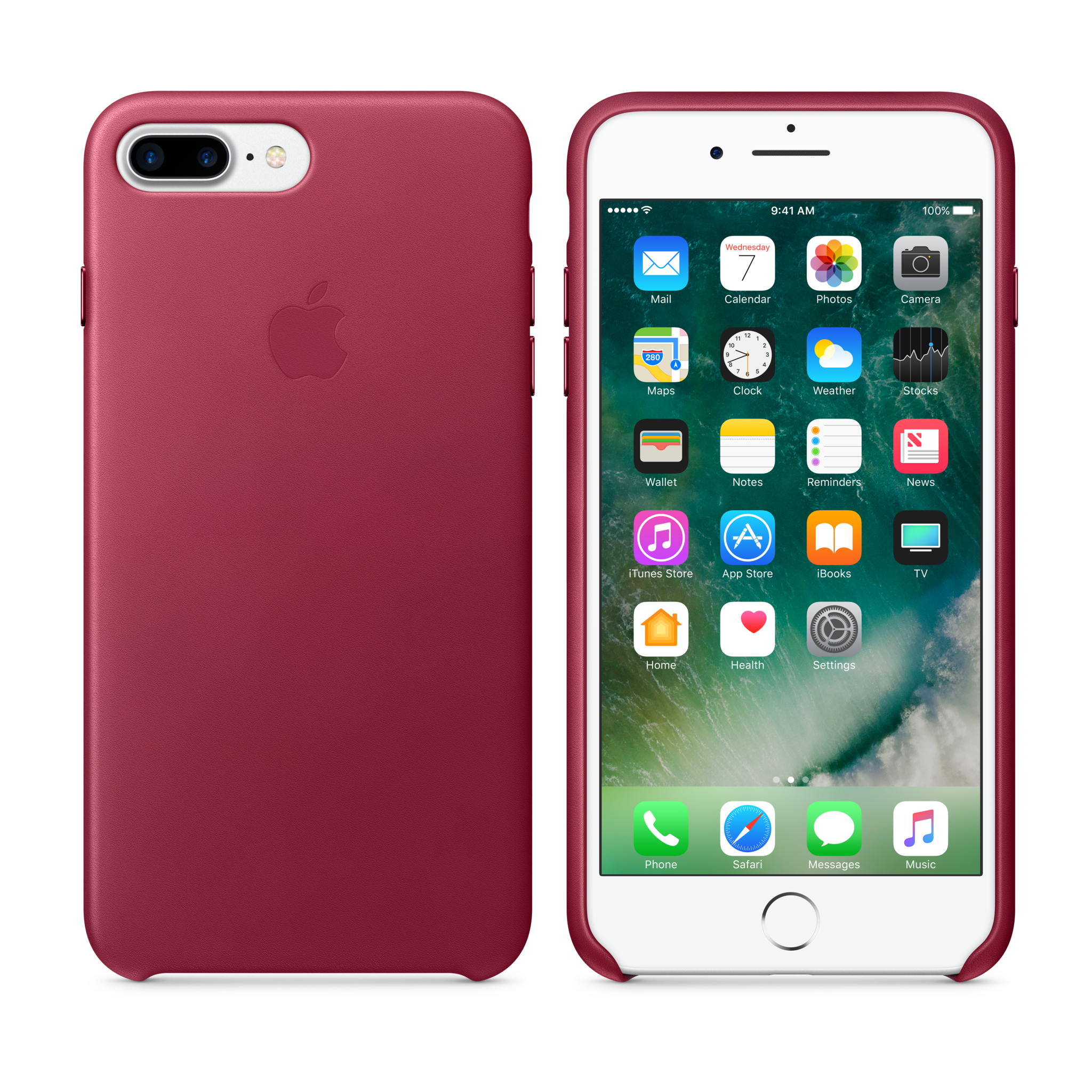 iPhone 7 Plus Leather Case — Berry