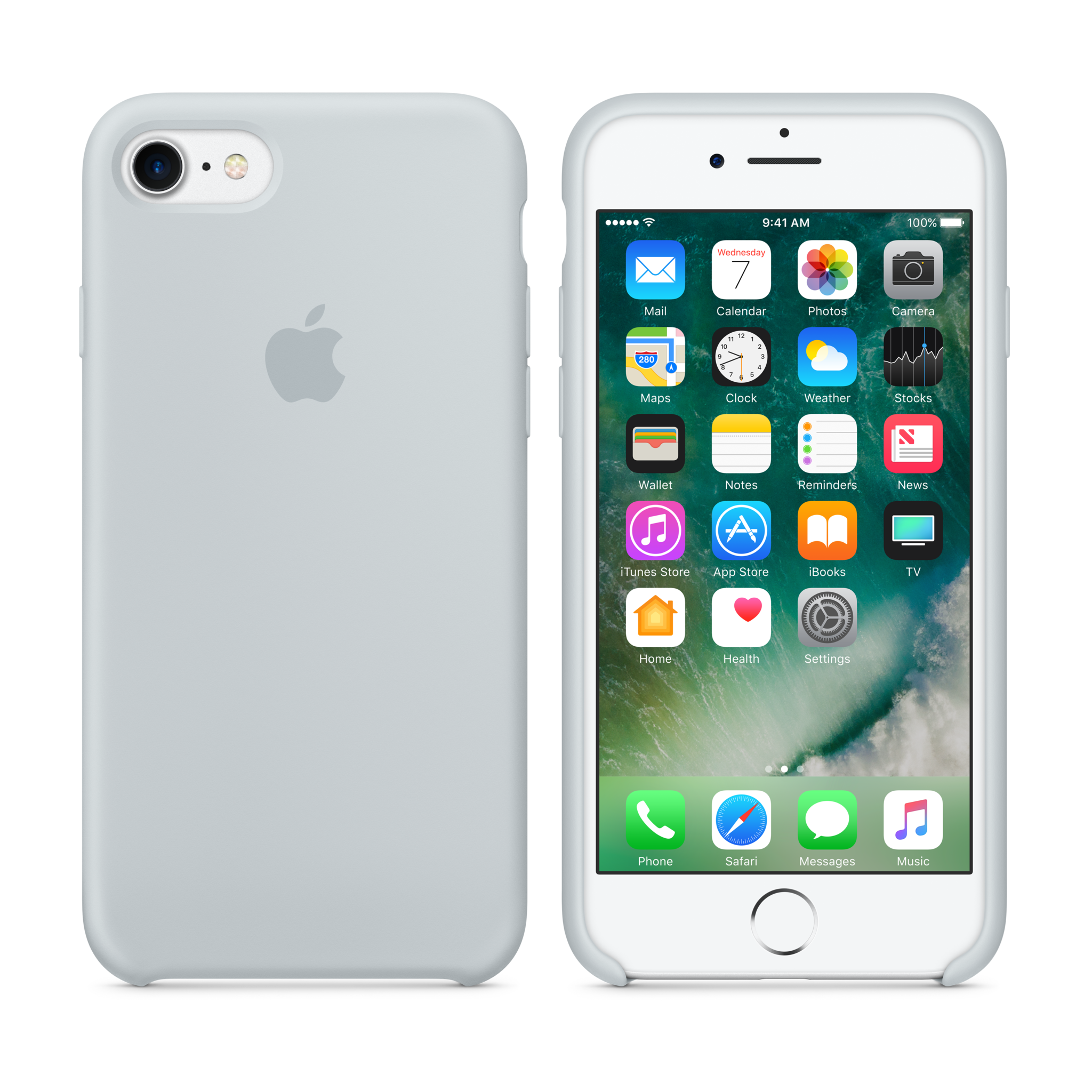 iPhone 7 Silicone Case — Mist Blue