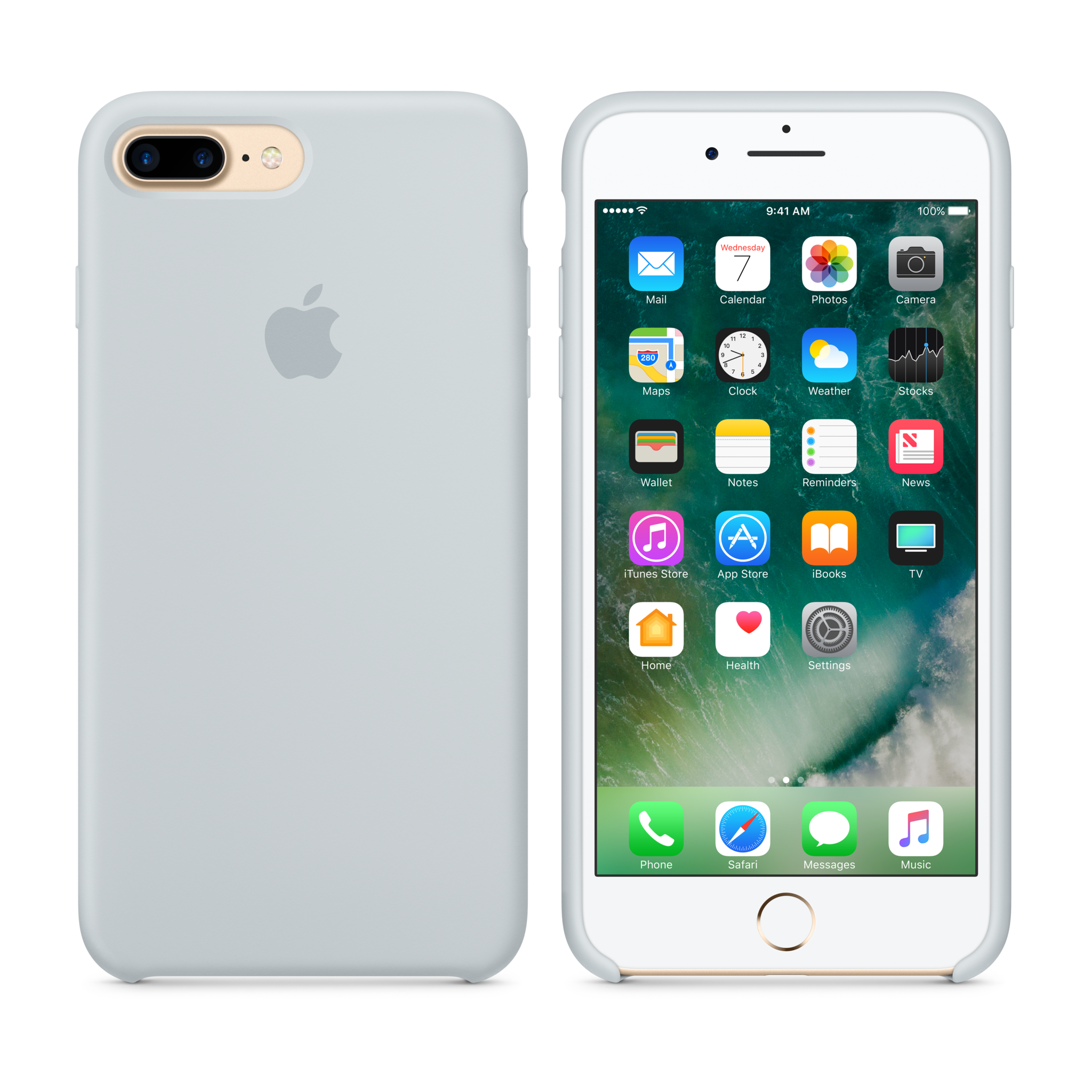 iPhone 7 Plus Silicone Case — Mist Blue