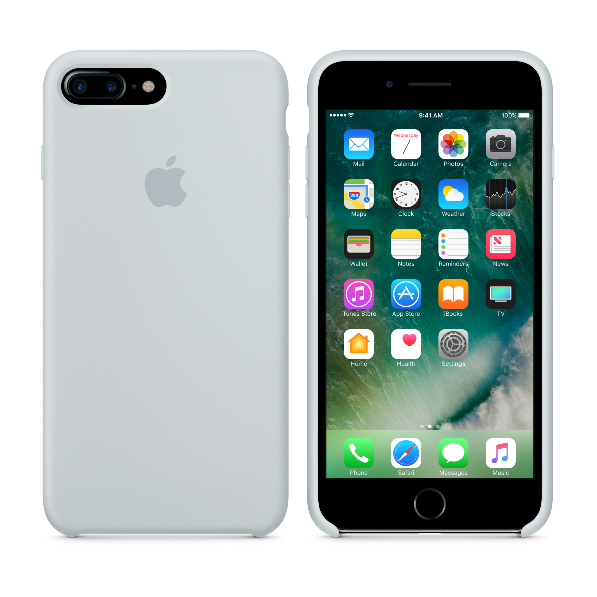 iPhone 7 Plus Silicone Case — Mist Blue