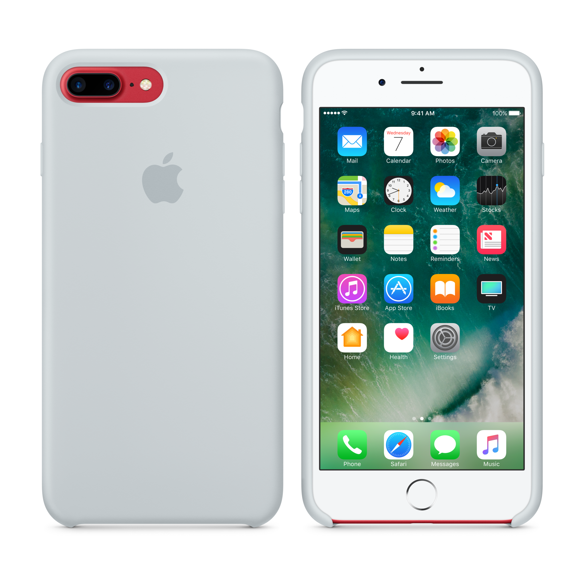 iPhone 7 Plus Silicone Case — Mist Blue