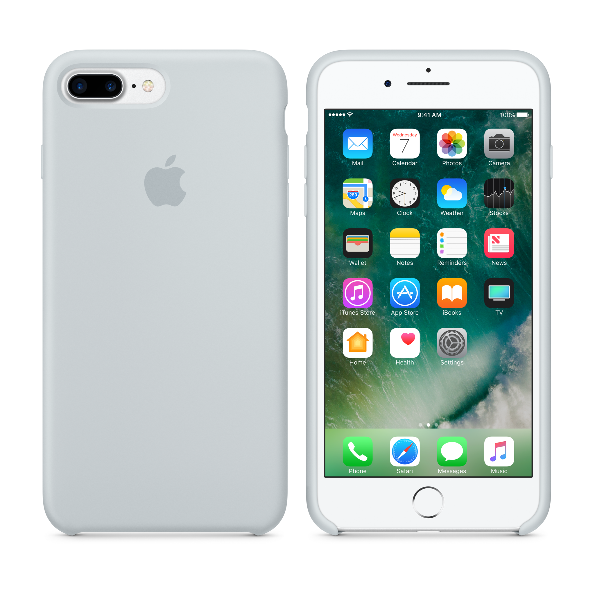 iPhone 7 Plus Silicone Case — Mist Blue