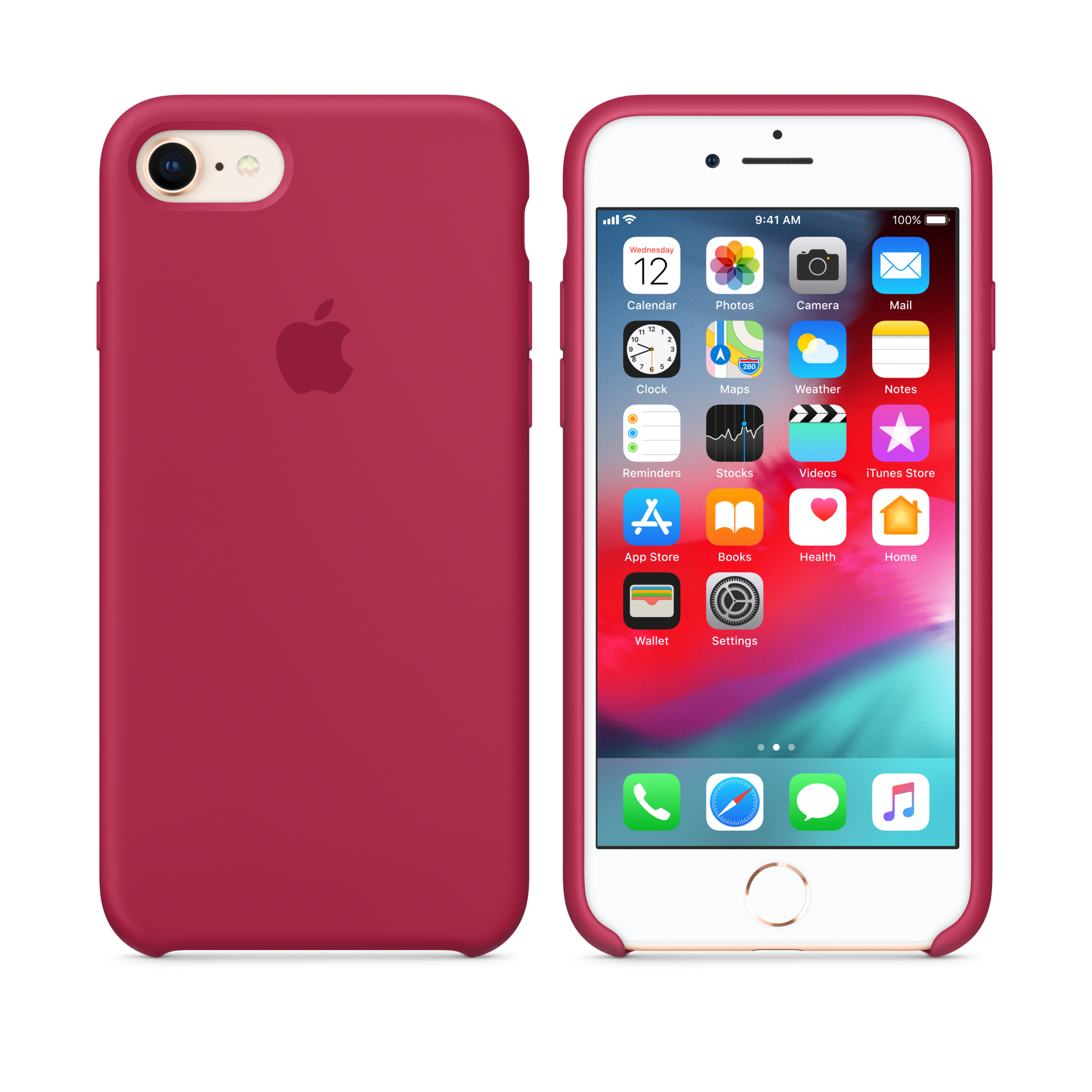 iPhone 8 / 7 Silicone Case — Rose Red
