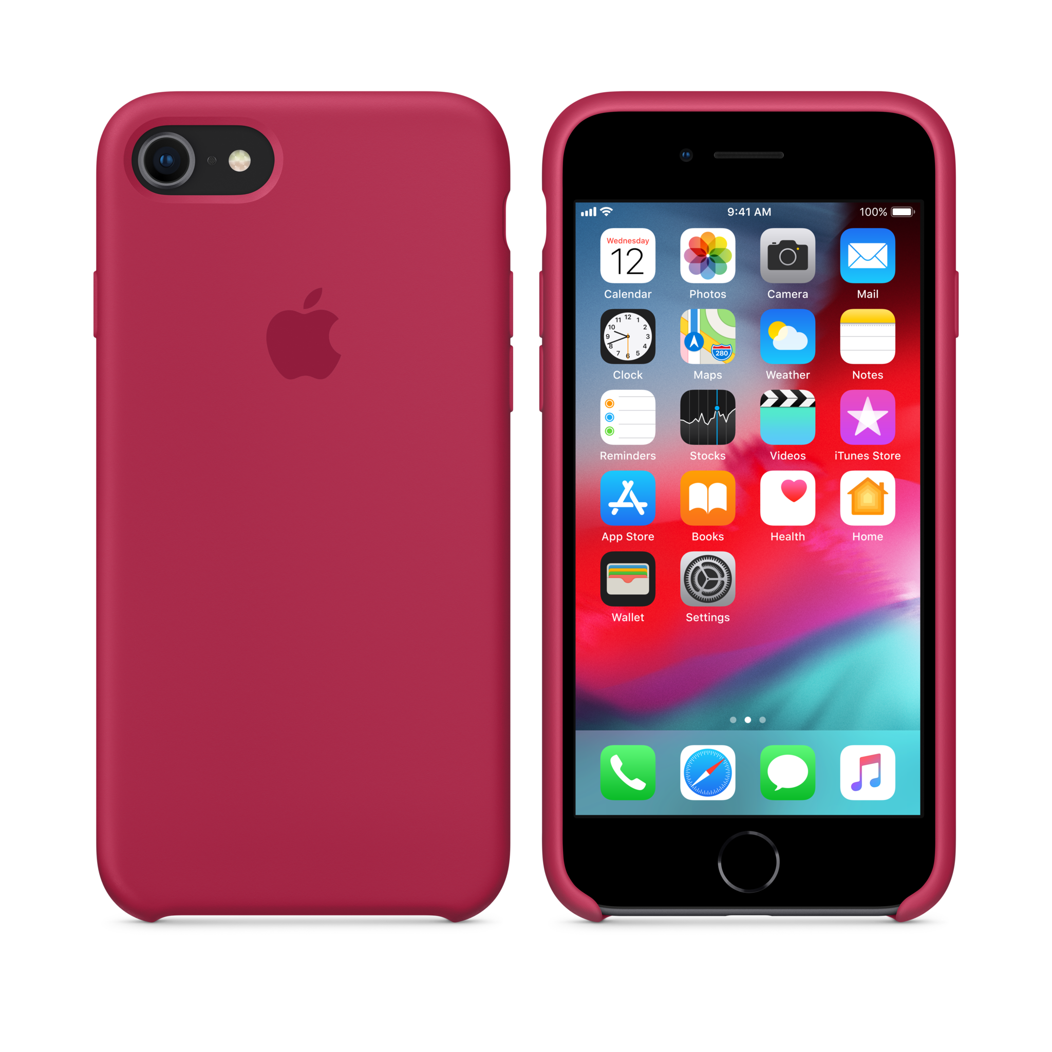 iPhone 8 / 7 Silicone Case — Rose Red
