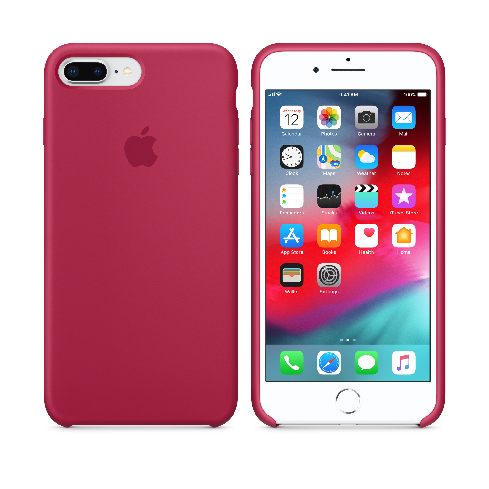 iPhone 8 Plus / 7 Plus Silicone Case — Rose Red