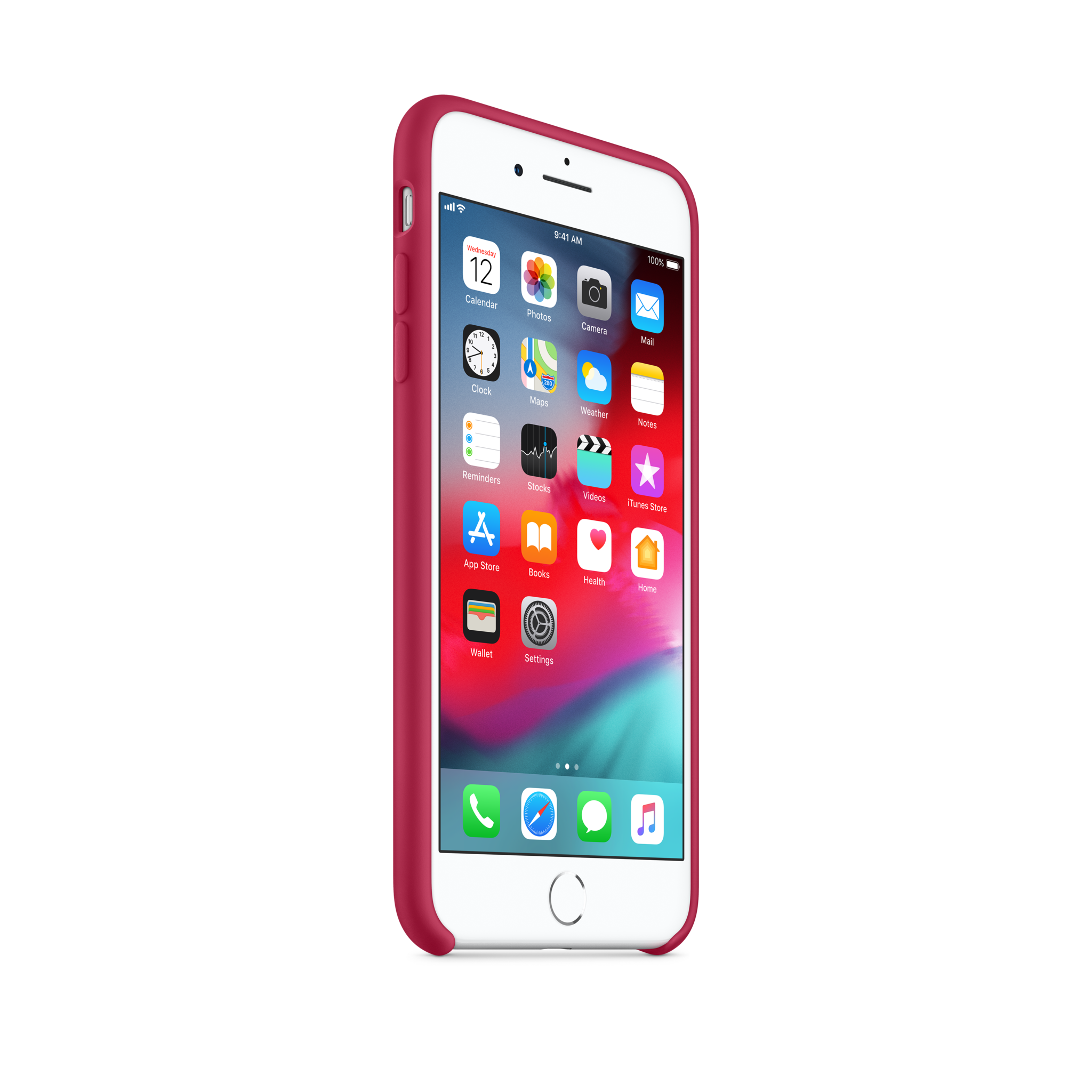 iPhone 8 Plus / 7 Plus Silicone Case — Rose Red