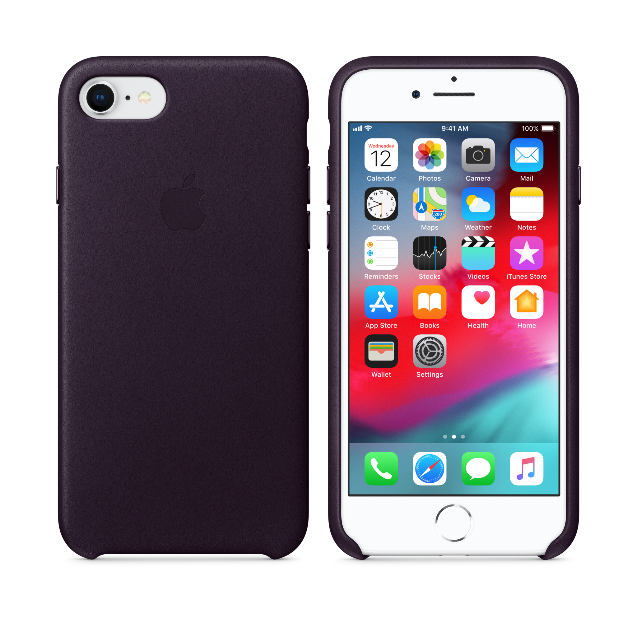 iPhone 8 / 7 Leather Case — Dark Aubergine