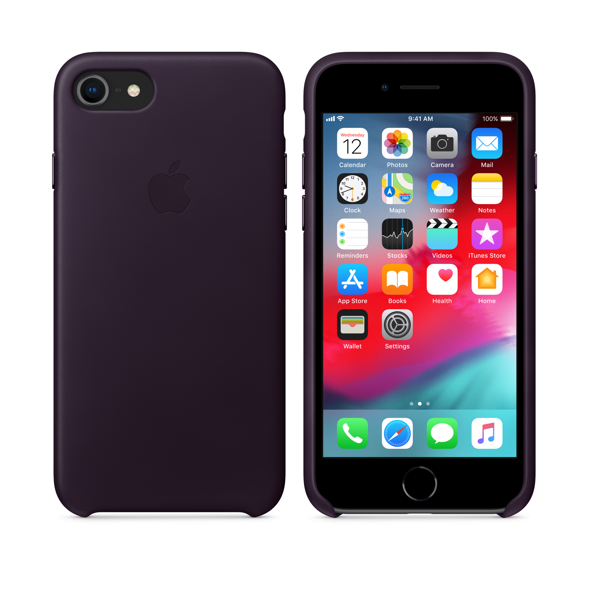 iPhone 8 / 7 Leather Case — Dark Aubergine