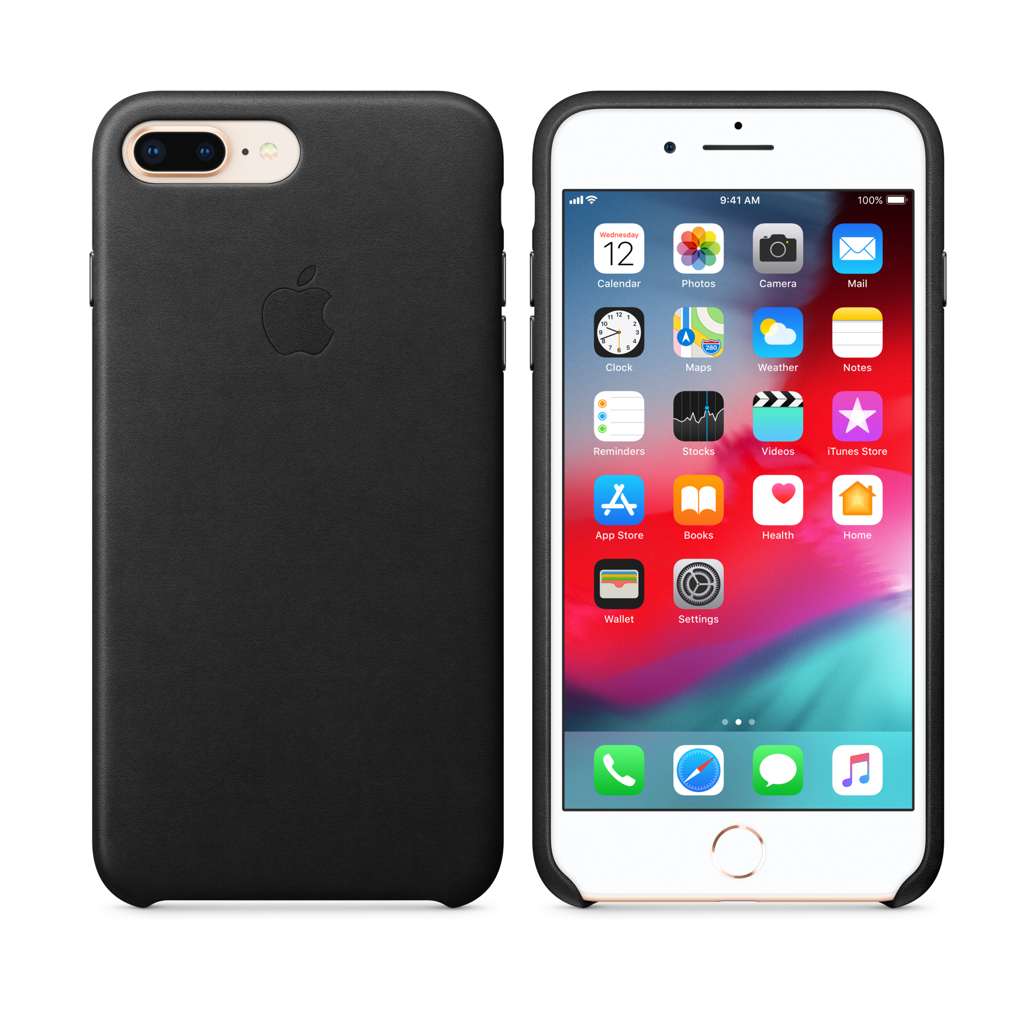 iPhone 8 Plus / 7 Plus Leather Case — Black