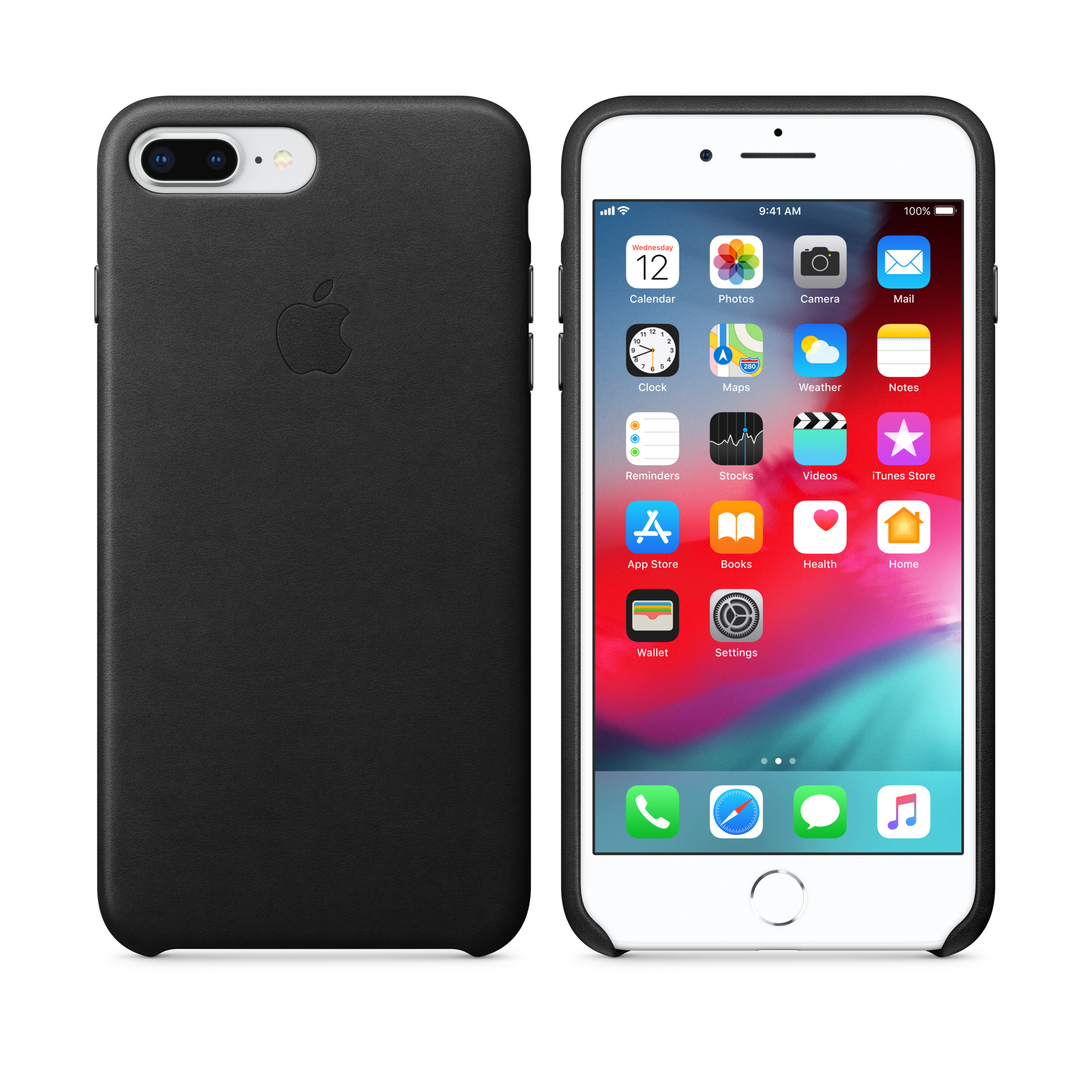 iPhone 8 Plus / 7 Plus Leather Case — Black