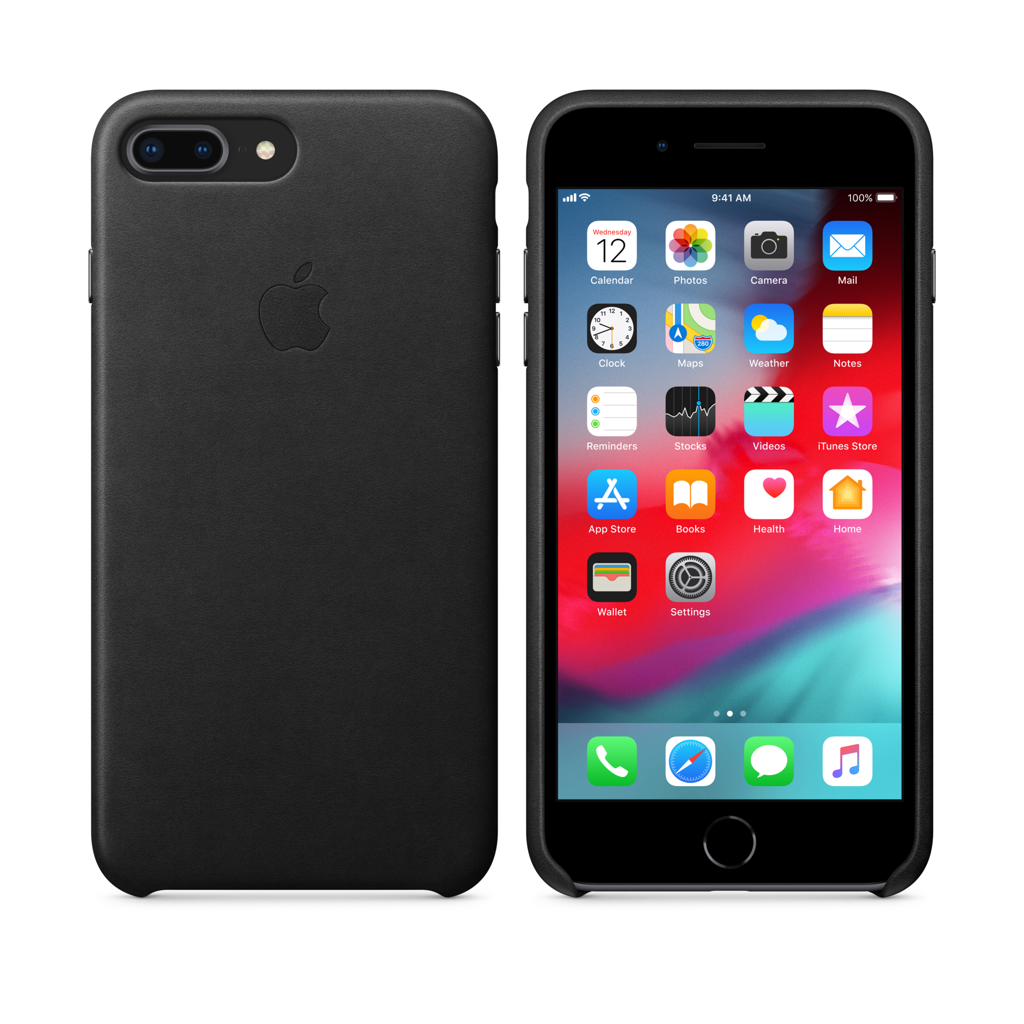 iPhone 8 Plus / 7 Plus Leather Case — Black
