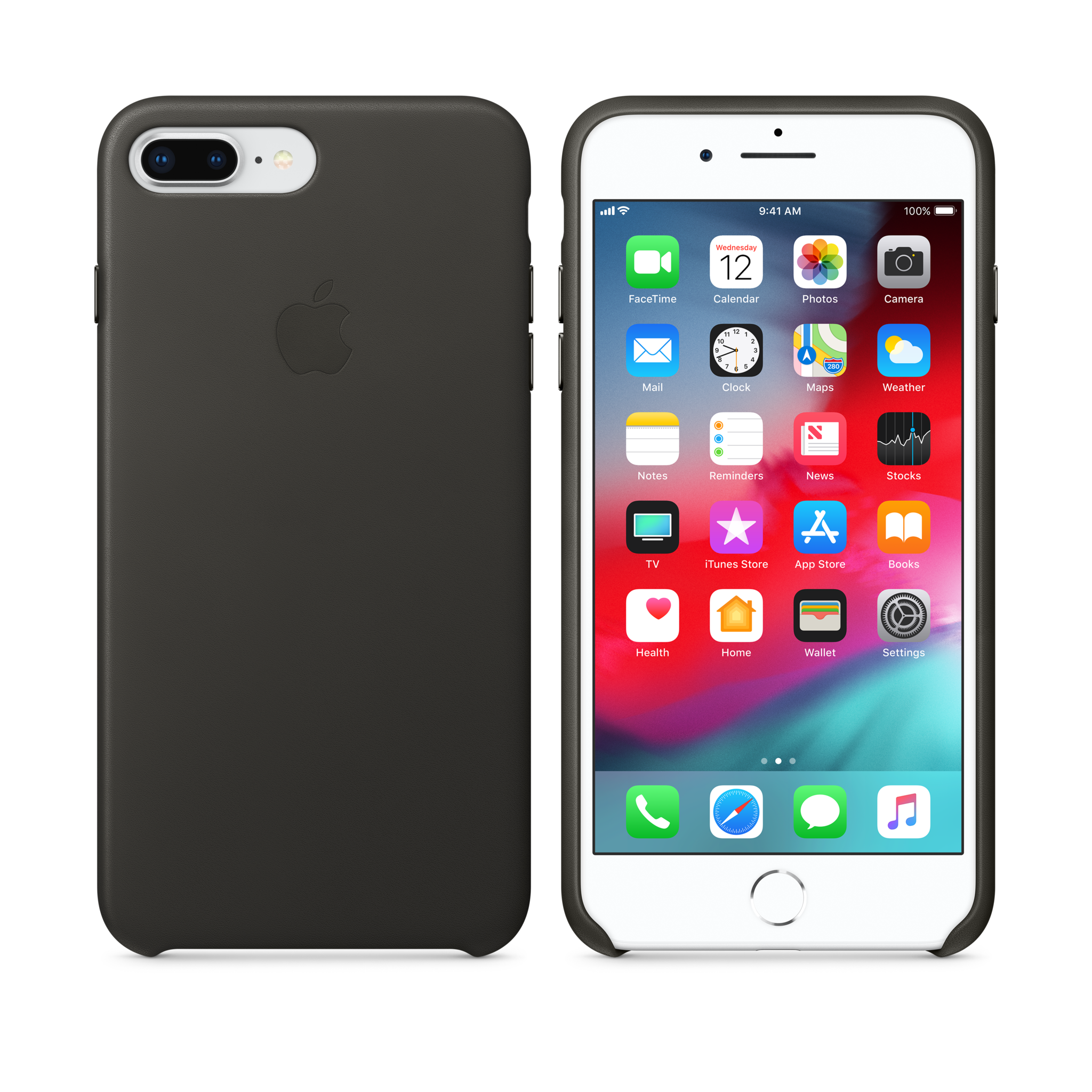 iPhone 8 Plus / 7 Plus Leather Case — Charcoal Gray