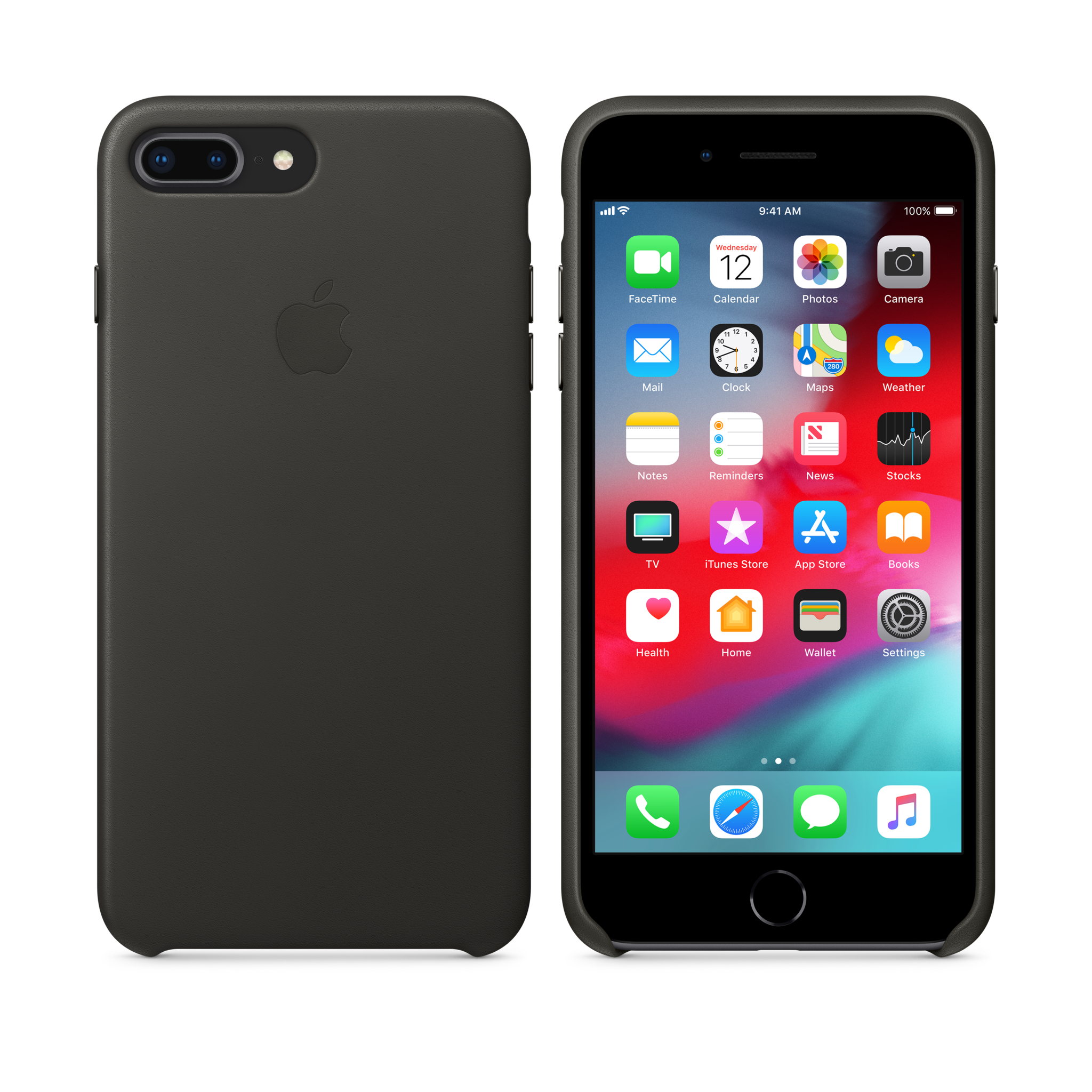 iPhone 8 Plus / 7 Plus Leather Case — Charcoal Gray