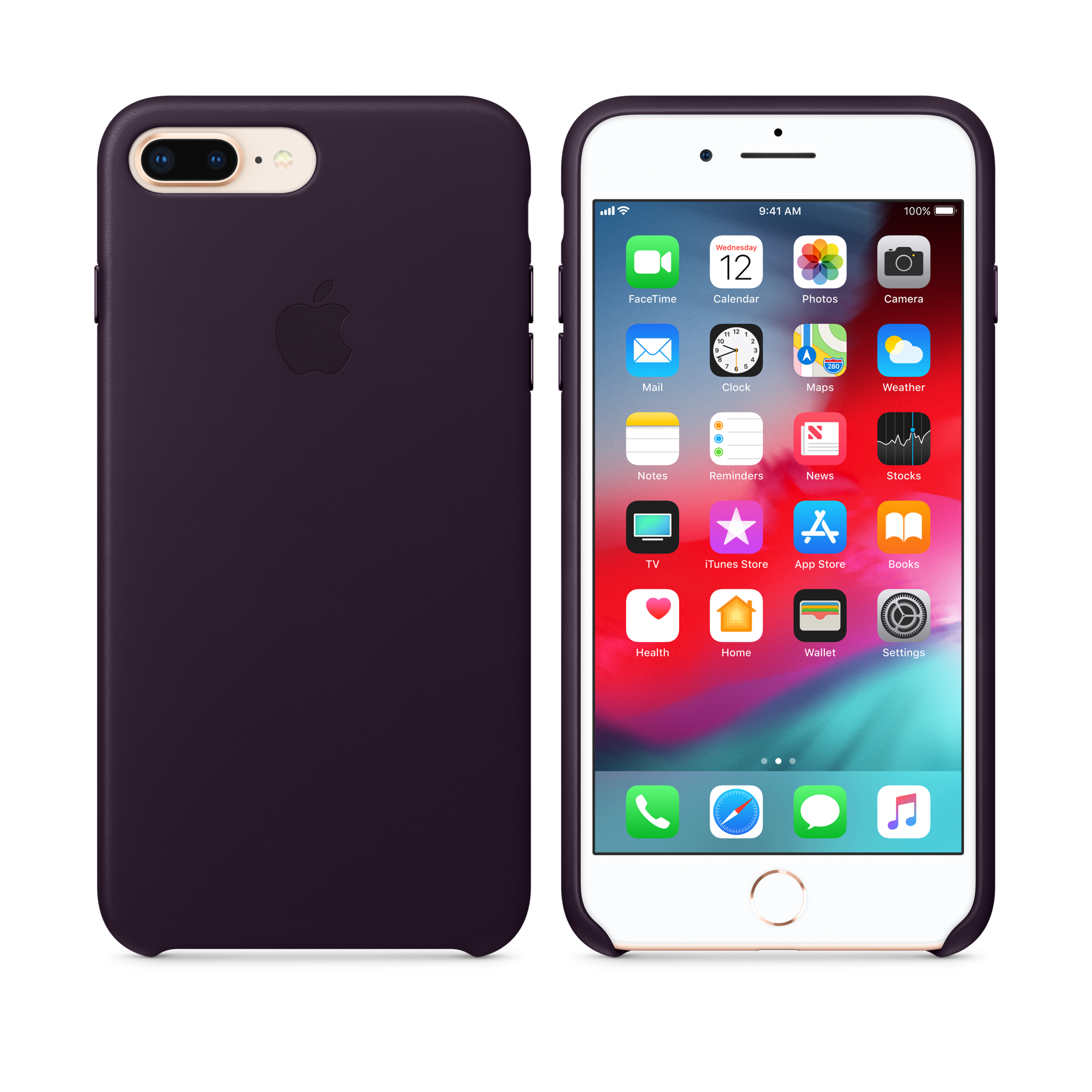 iPhone 8 Plus / 7 Plus Leather Case — Dark Aubergine