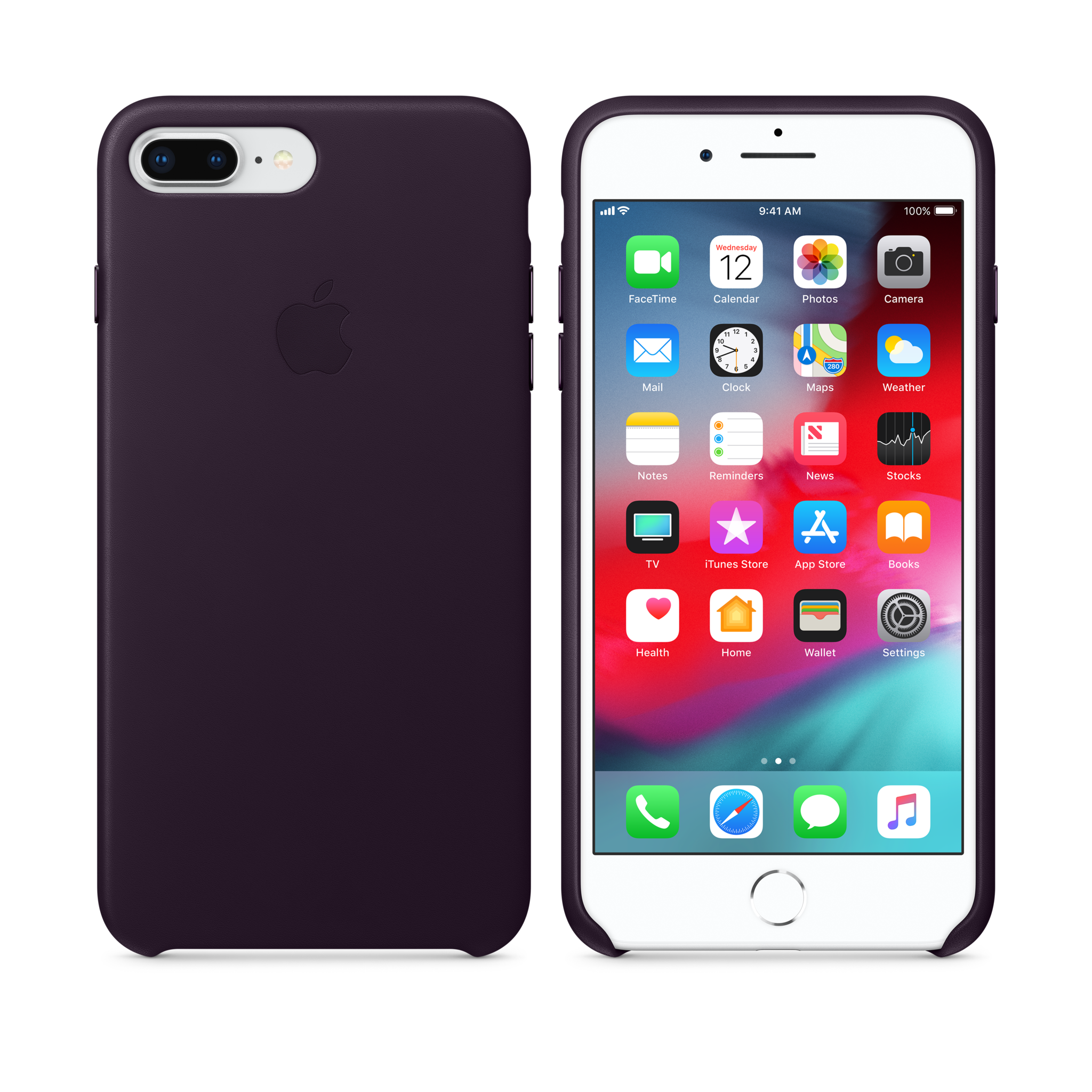 iPhone 8 Plus / 7 Plus Leather Case — Dark Aubergine