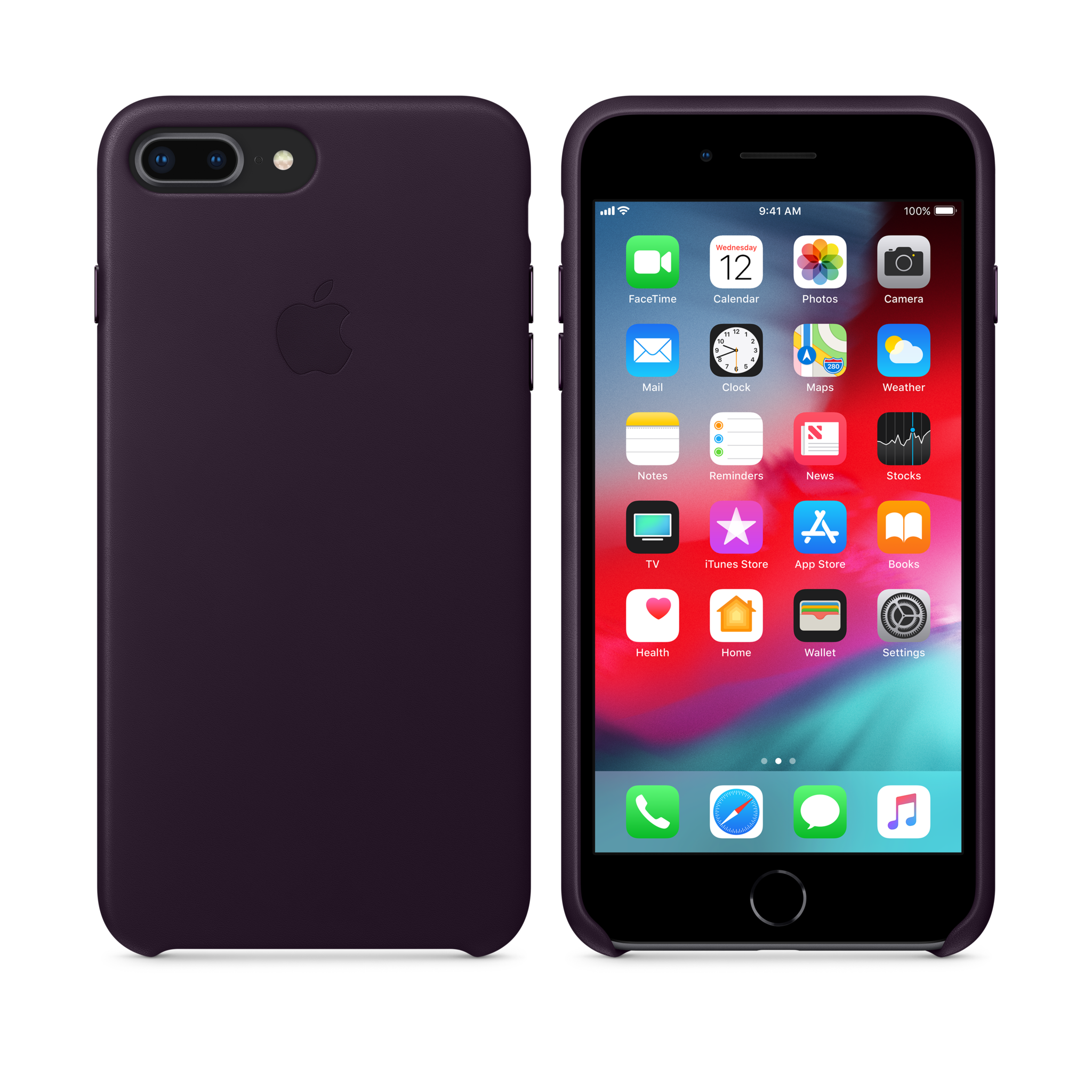 iPhone 8 Plus / 7 Plus Leather Case — Dark Aubergine