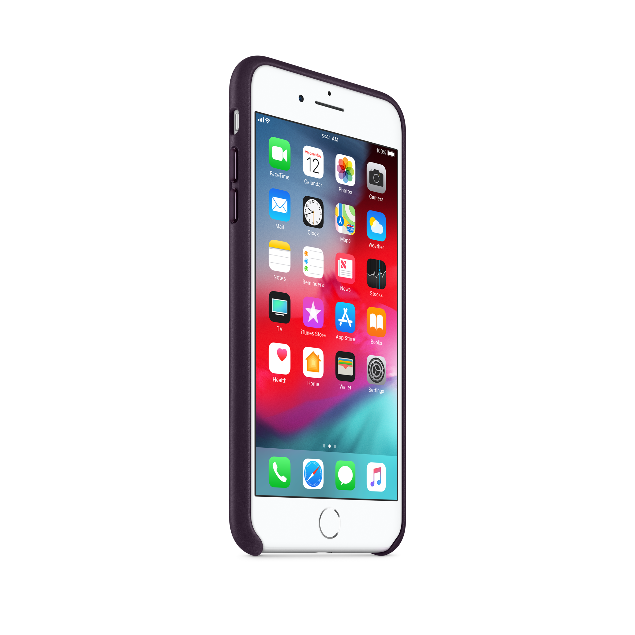 iPhone 8 Plus / 7 Plus Leather Case — Dark Aubergine