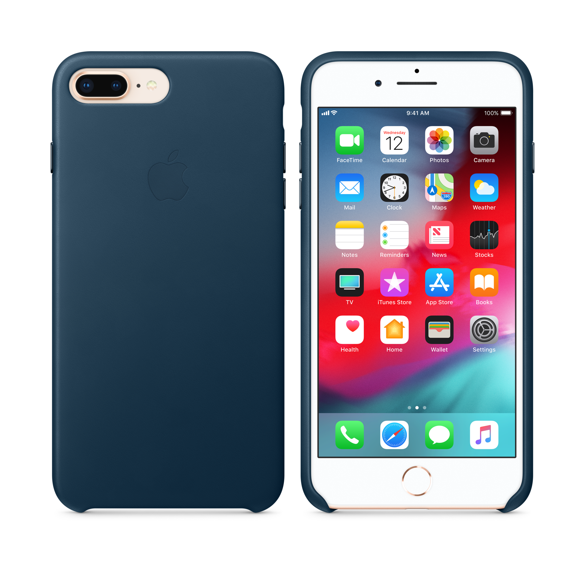 iPhone 8 Plus / 7 Plus Leather Case — Cosmos Blue