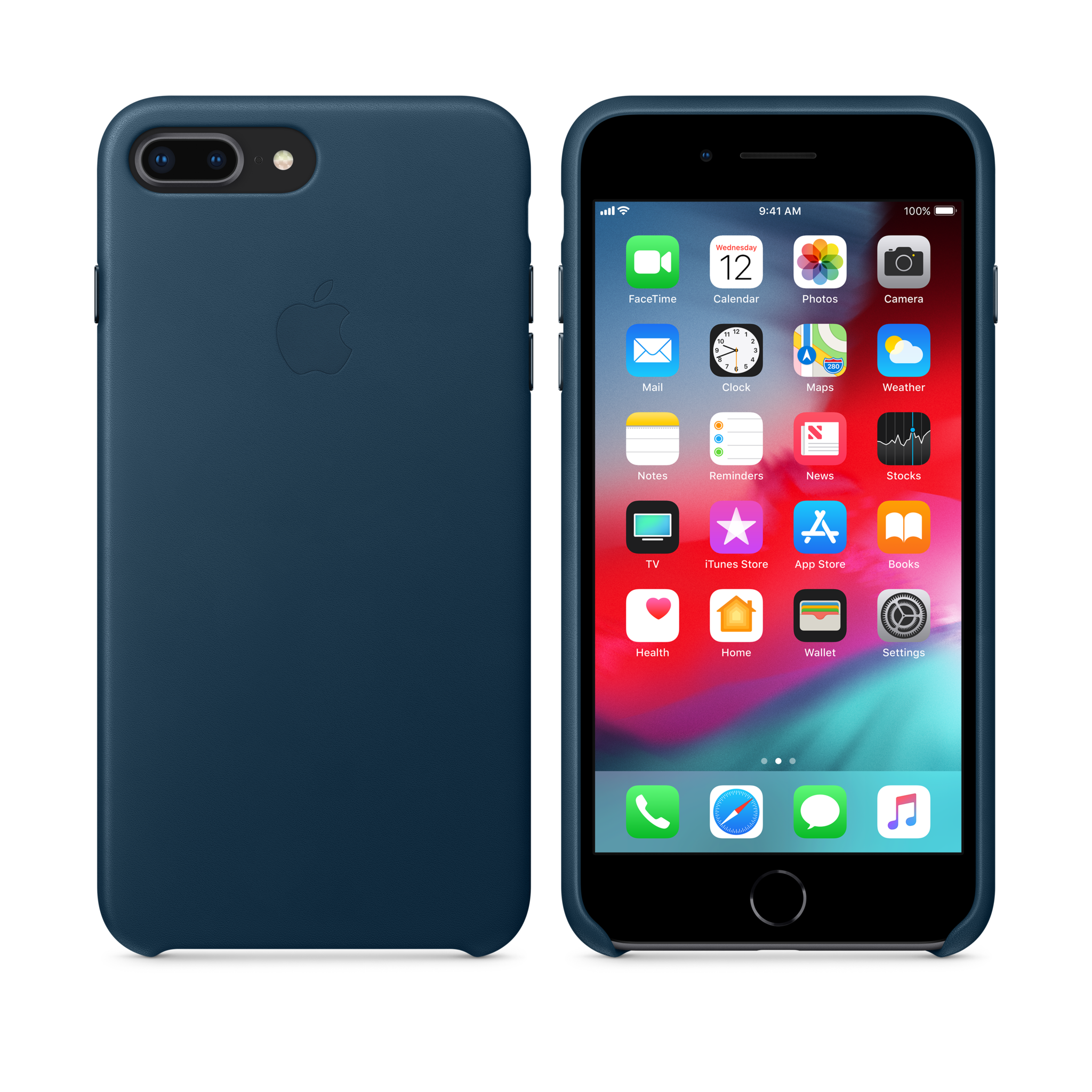 iPhone 8 Plus / 7 Plus Leather Case — Cosmos Blue