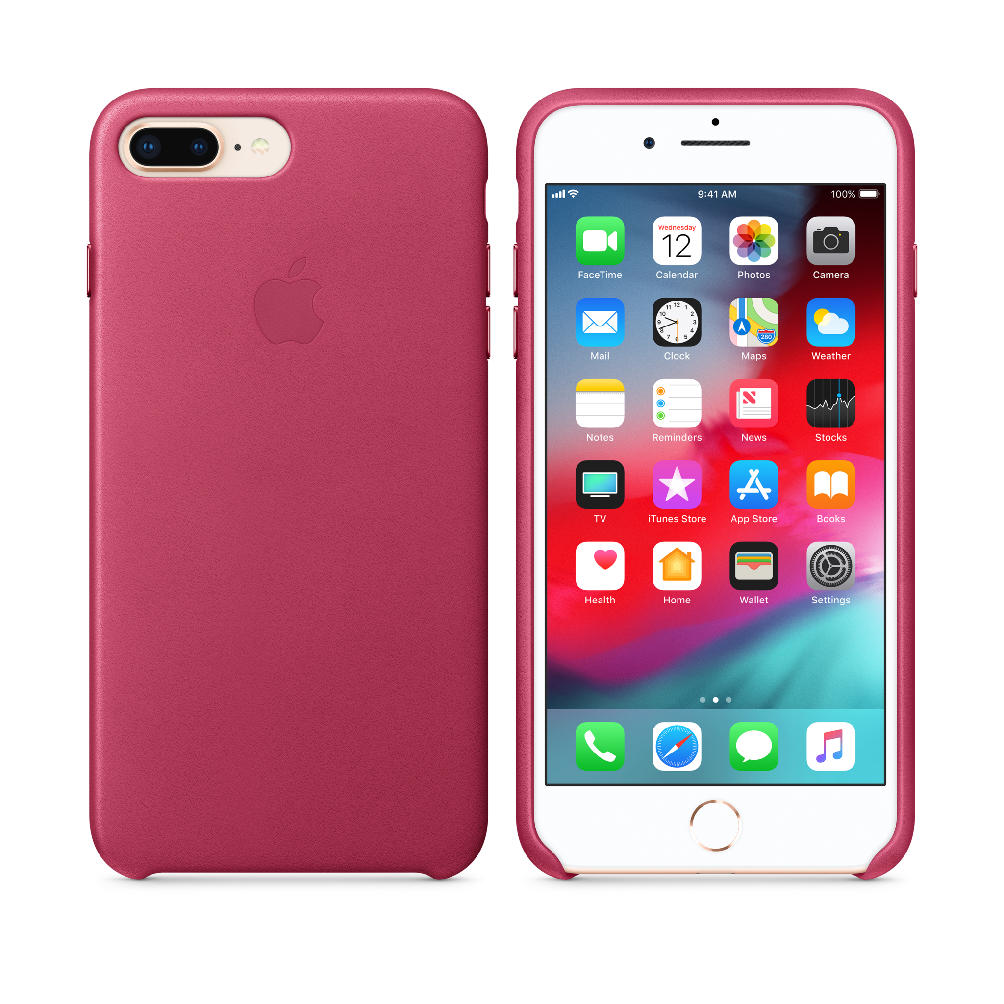 iPhone 8 Plus / 7 Plus Leather Case — Pink Fuchsia