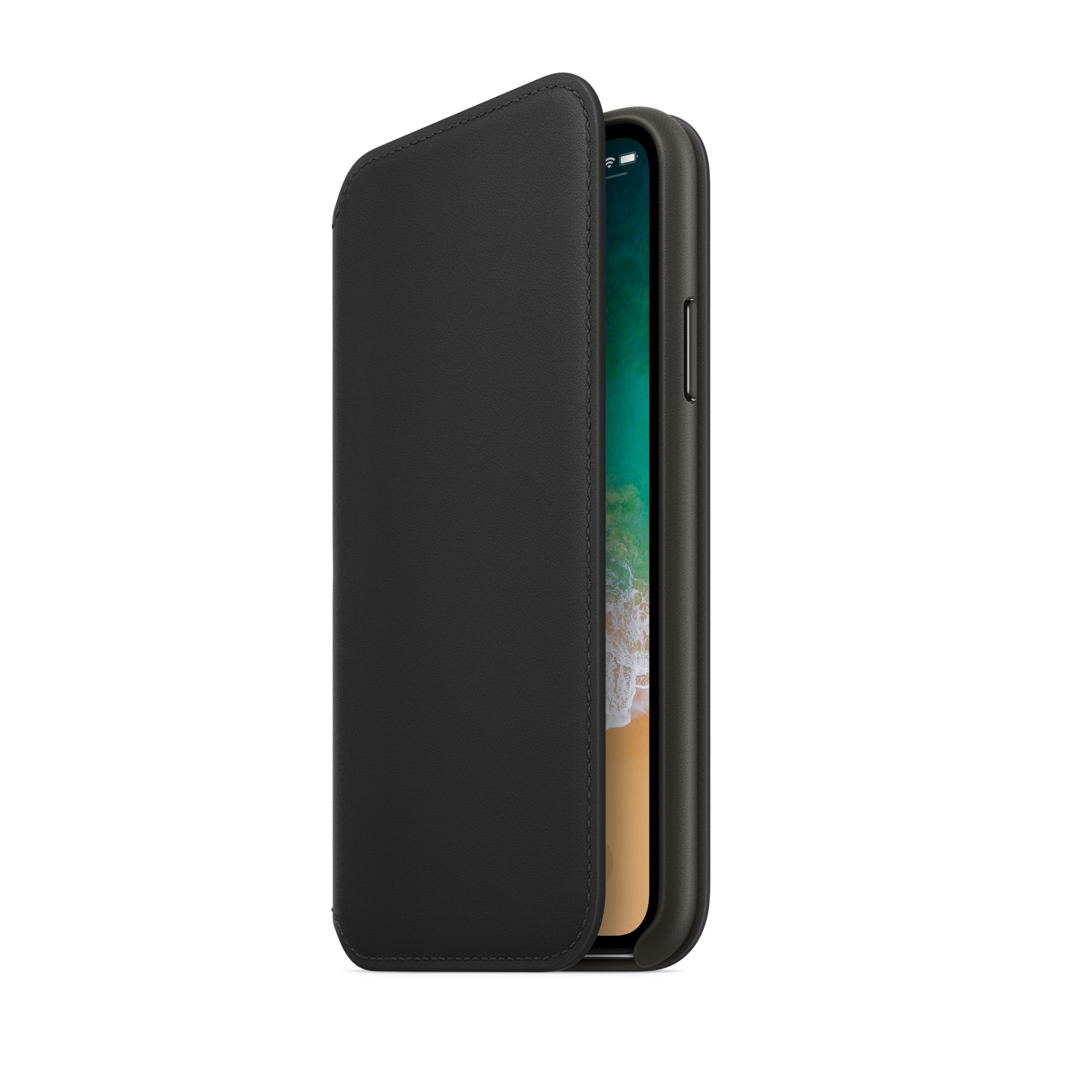 iPhone X Leather Folio — Black