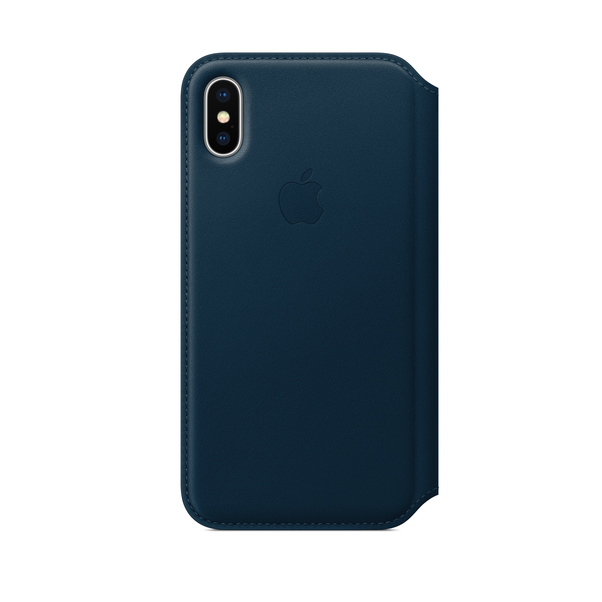 iPhone X Leather Folio — Cosmos Blue