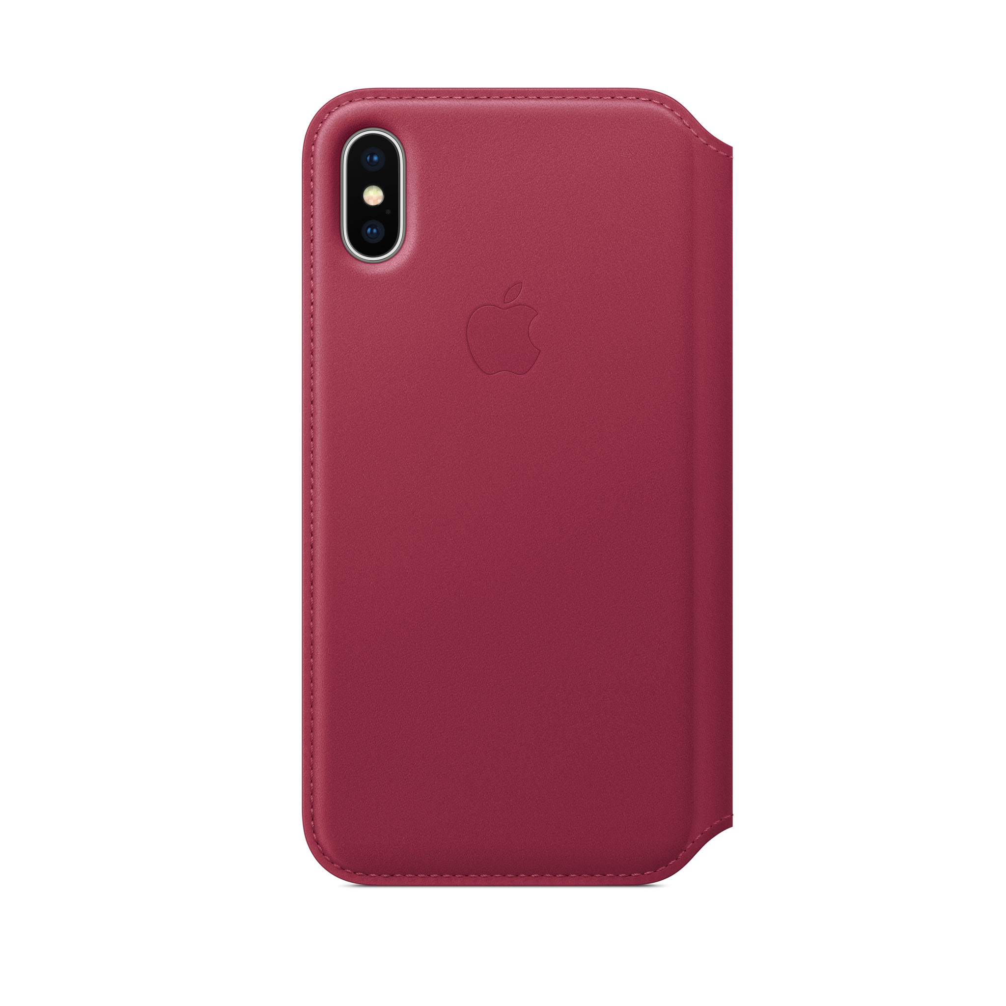 iPhone X Leather Folio — Berry