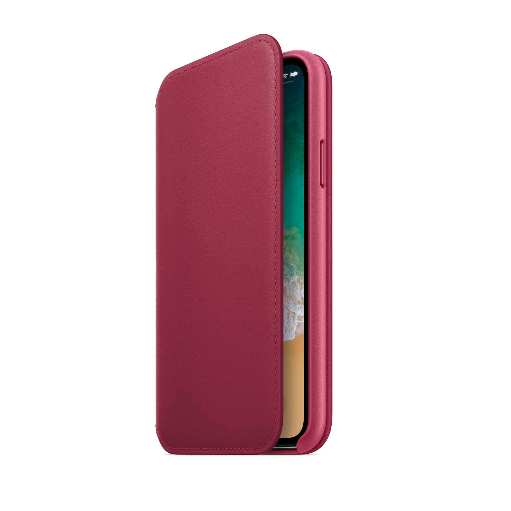 iPhone X Leather Folio — Berry